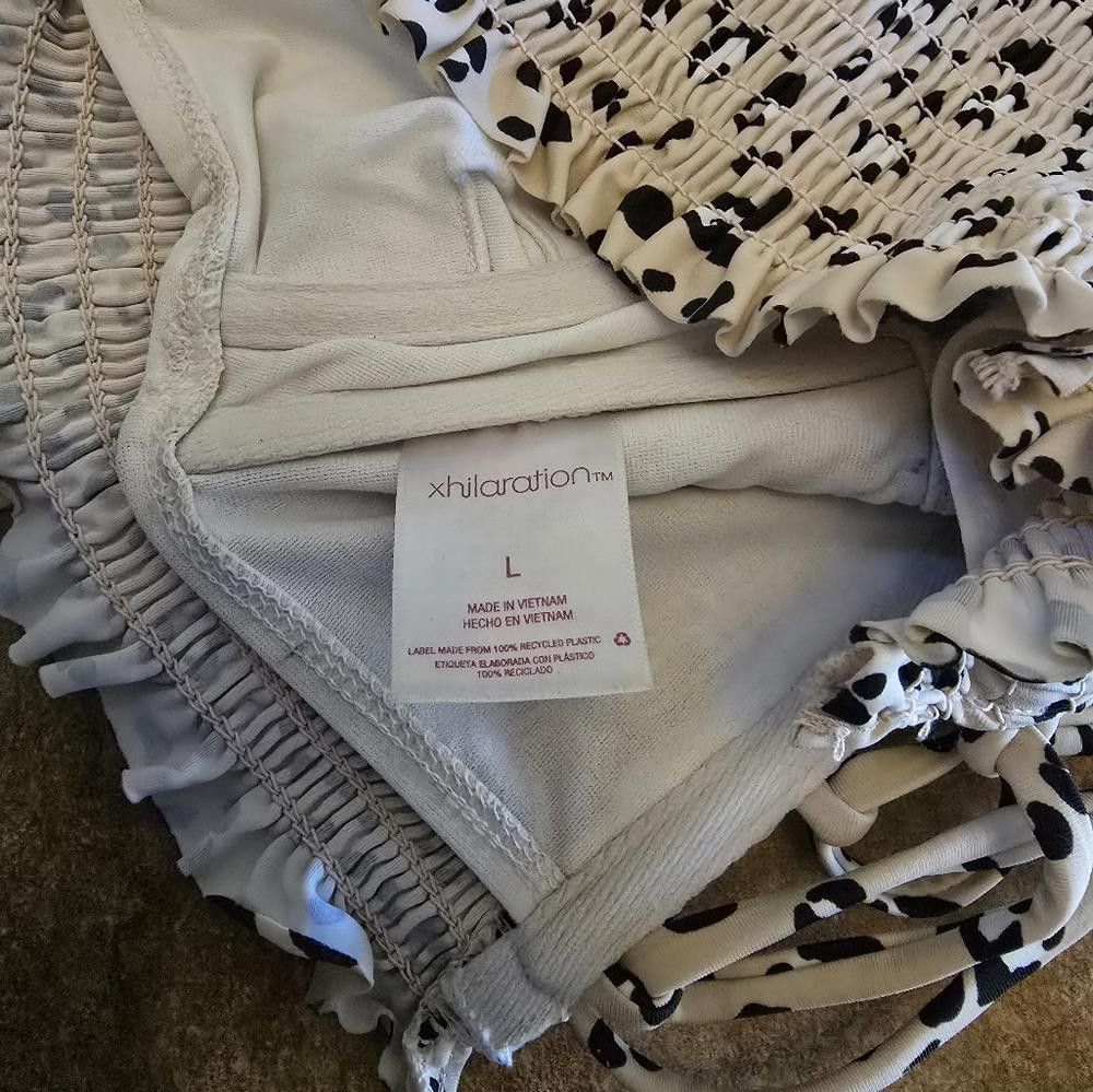 Designer Beige Black Animal XHLN Bikini Top Size ONE SIZE - 4 Thumbnail
