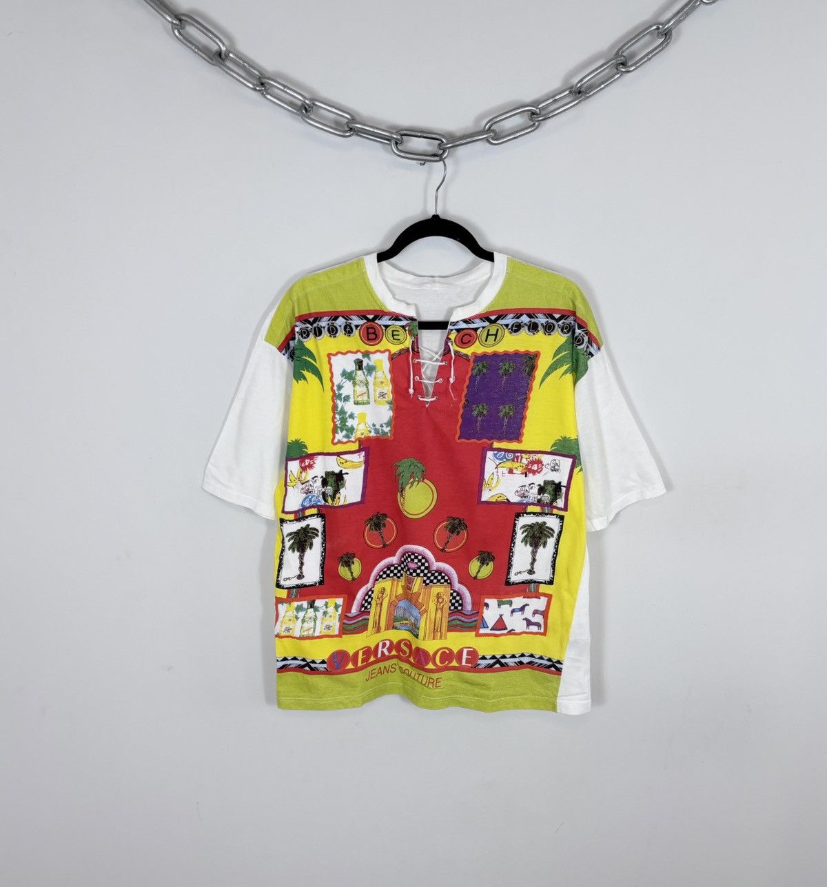 Versace Jeans Couture Vintage 1990s Versace Jeans Couture Florida Beach T-Shirt Size US L / EU 52-54 / 3 - 1 Thumbnail