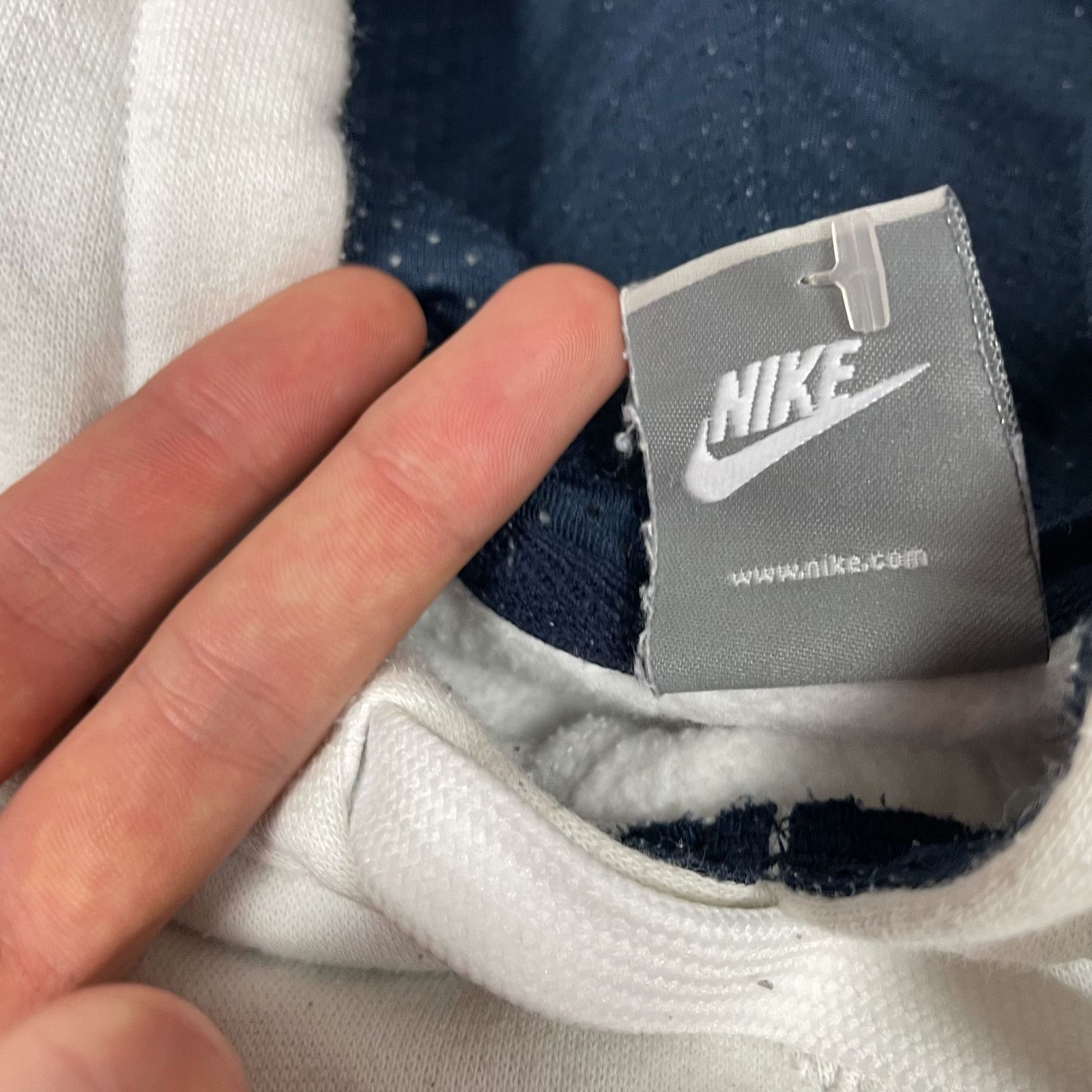 Nike × Vintage Vintage Nike Men's White Spellout Fleece Lined Hoodie Small Size US S / EU 44-46 / 1 - 11 Thumbnail