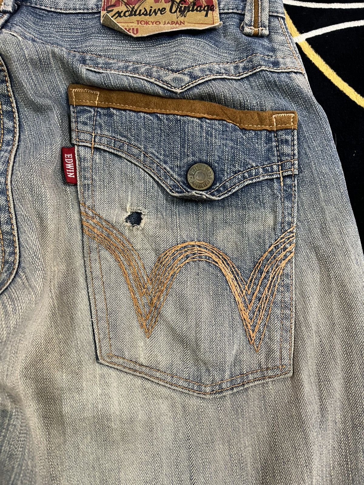Edwin Vintage Edwin 463 XVS Mudwash Distressed Denim Size US 35 - 11 Thumbnail