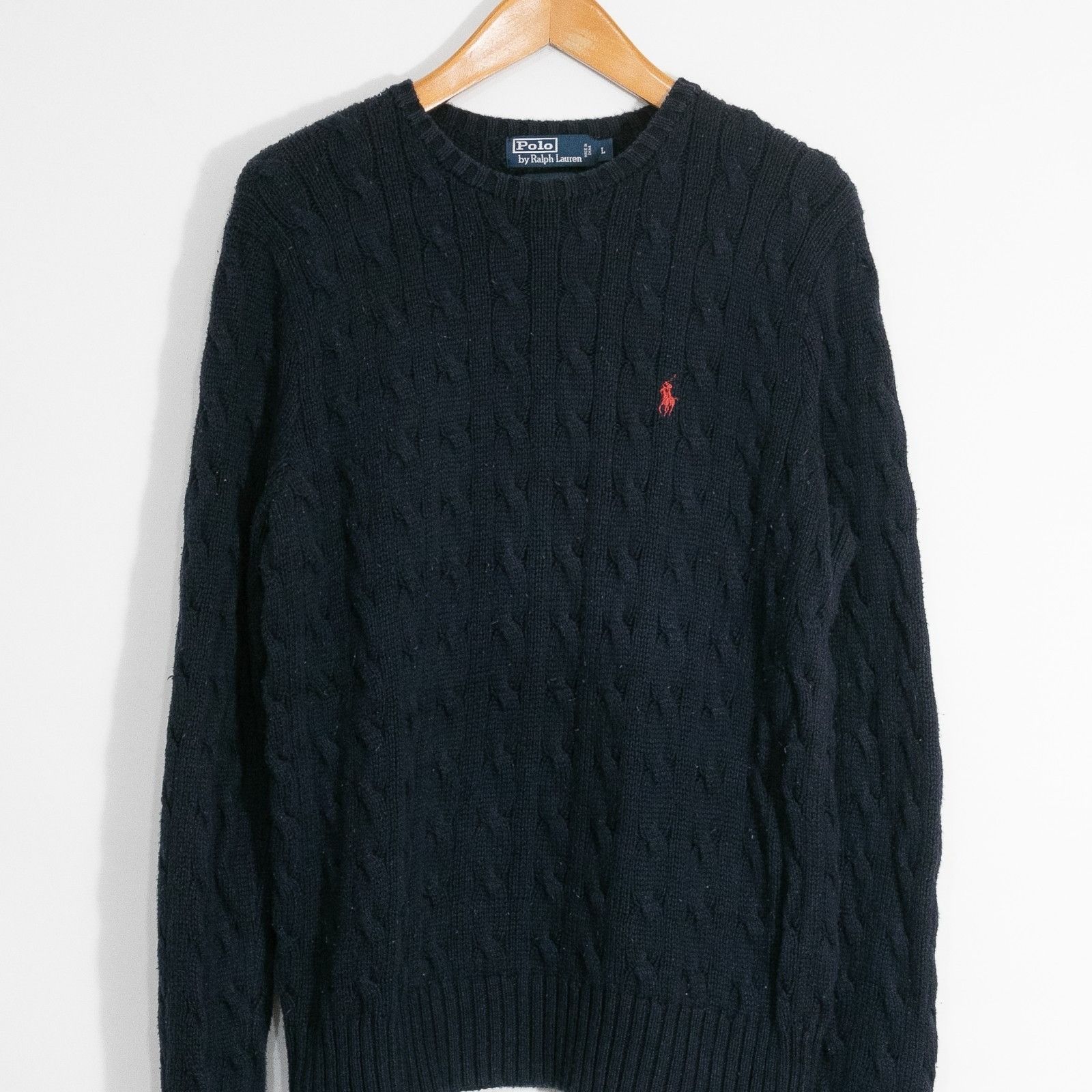 Polo Ralph Lauren Vintage 90s Polo Ralph Lauren Cable Knit Cotton Sweater Larg Size US L / EU 52-54 / 3 - 2 Thumbnail