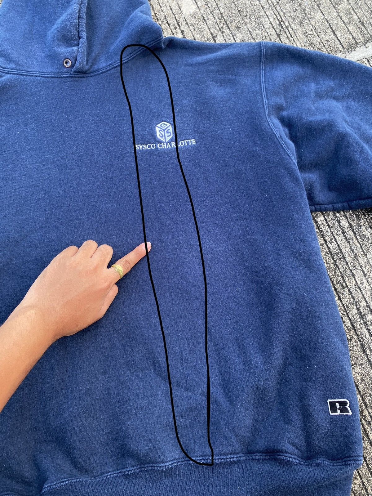 Russell Athletic × Vintage Faded Russell Athletic Heavyweight Hoodie Navy Size US XL / EU 56 / 4 - 14 Thumbnail