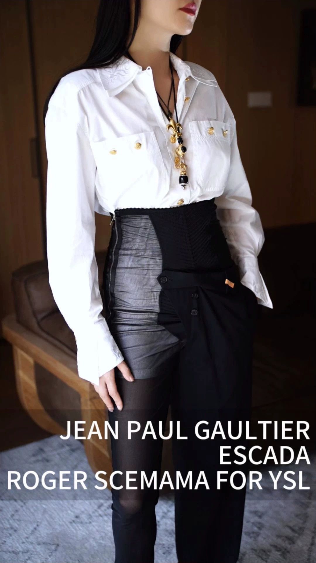 Jean Paul Gaultier JPG Unisex Wool Blend Runway Trousers M Size 26" / US 2 / IT 38 - 1 Thumbnail