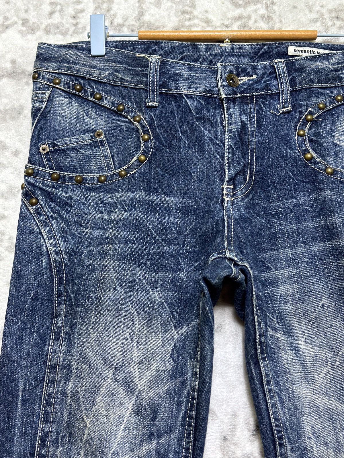 Hysteric Glamour Semantic Design Flare Y2K Punk Distressed Denim Studded Size US 32 / EU 48 - 4 Thumbnail