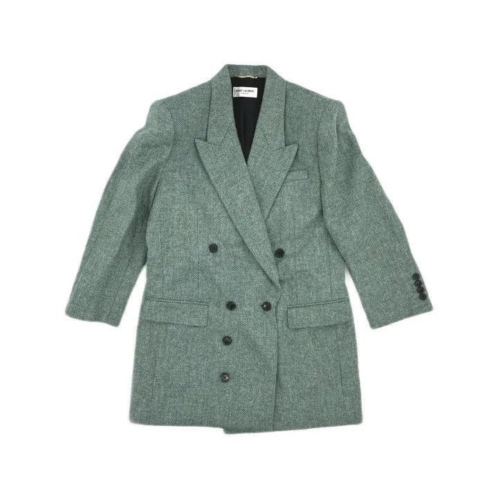 Saint Laurent Paris Saint Laurent Green Double-Breasted Blazer -2507 Size M / US 6-8 / IT 42-44 - 8 Thumbnail
