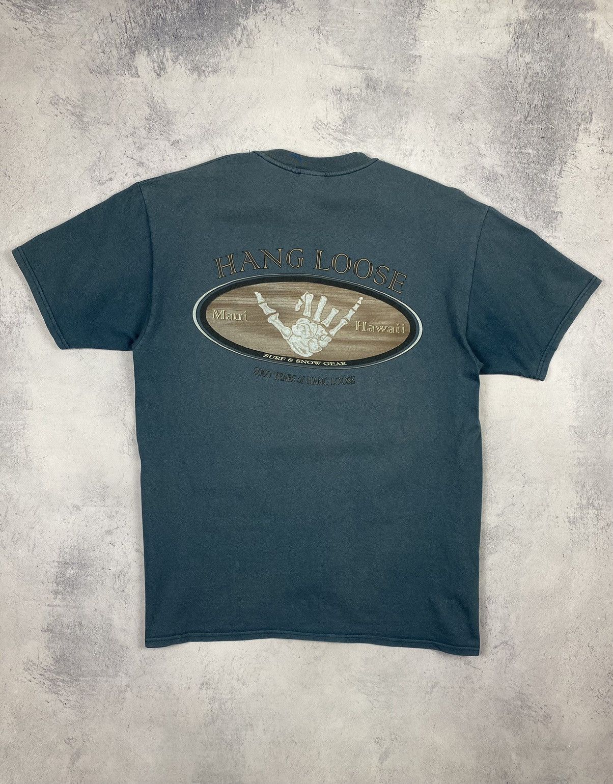 Vintage Vintage 90s Hang Loose Hawaii Surf Distressed Skate T Shirt Size US XL / EU 56 / 4 - 2 Thumbnail