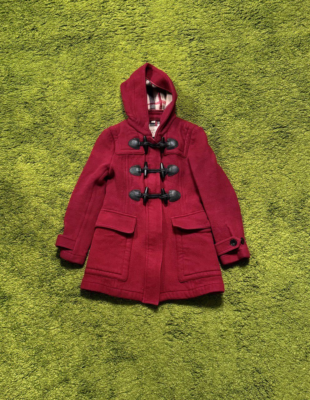 Burberry × Designer Burberry Brit iconic nova check wool duffle coat jacket Size XS / US 0-2 / IT 36-38 - 1 Thumbnail