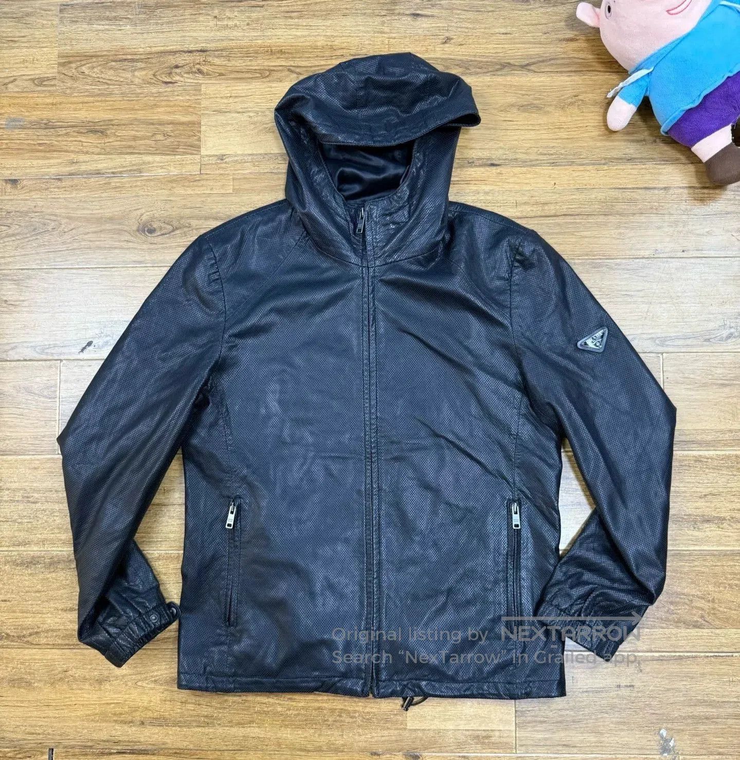 Prada Prada Men's Leather Hooded Jacket. Size US M / EU 48-50 / 2 - 1 Thumbnail