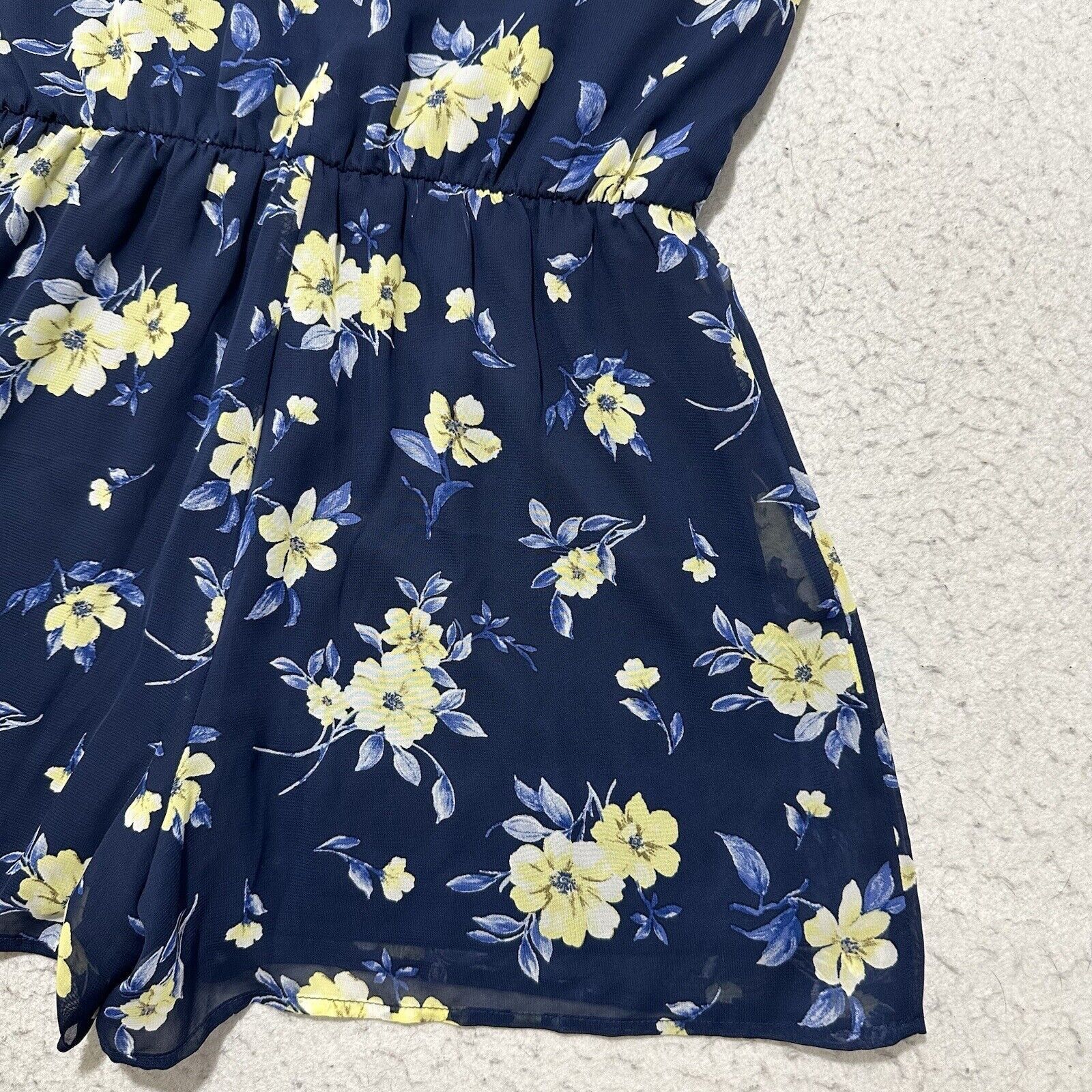 Other BCX Small Blue Yellow Floral Romper 4" Inseam Lightweight Size 28" / US 6 / IT 42 - 12 Thumbnail