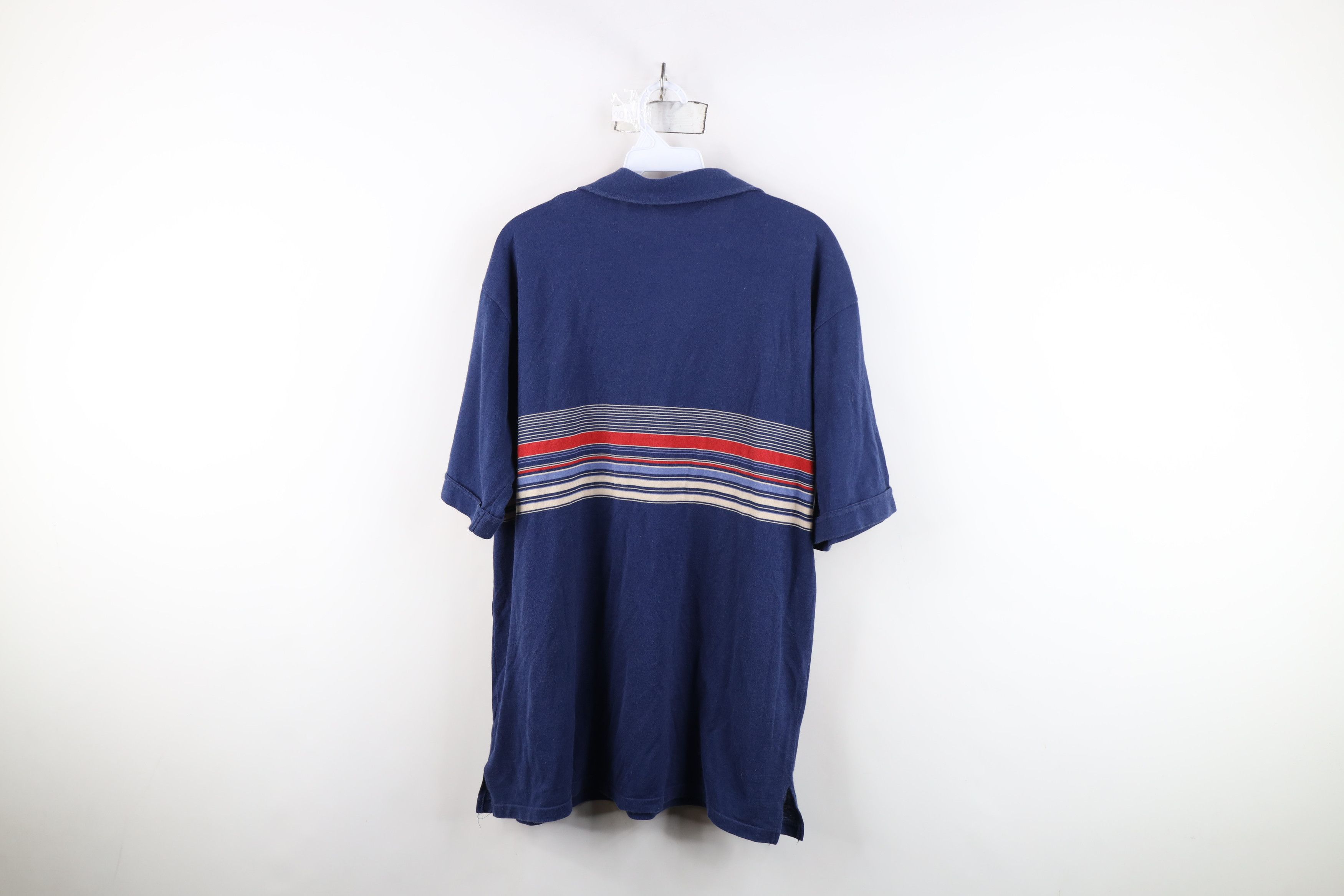 Vintage Vintage 70s Streetwear Striped Collared Golf Polo Shirt Blue Size US XL / EU 56 / 4 - 12 Thumbnail