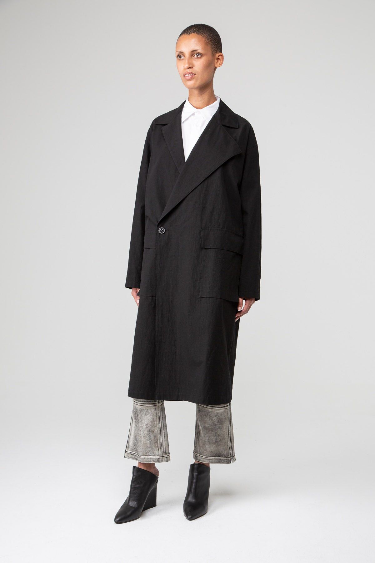 Yohji Yamamoto $1350 NWT Yohji Yamamoto Y's O-Flap Duster Coat Size US S / EU 44-46 / 1 - 2 Thumbnail