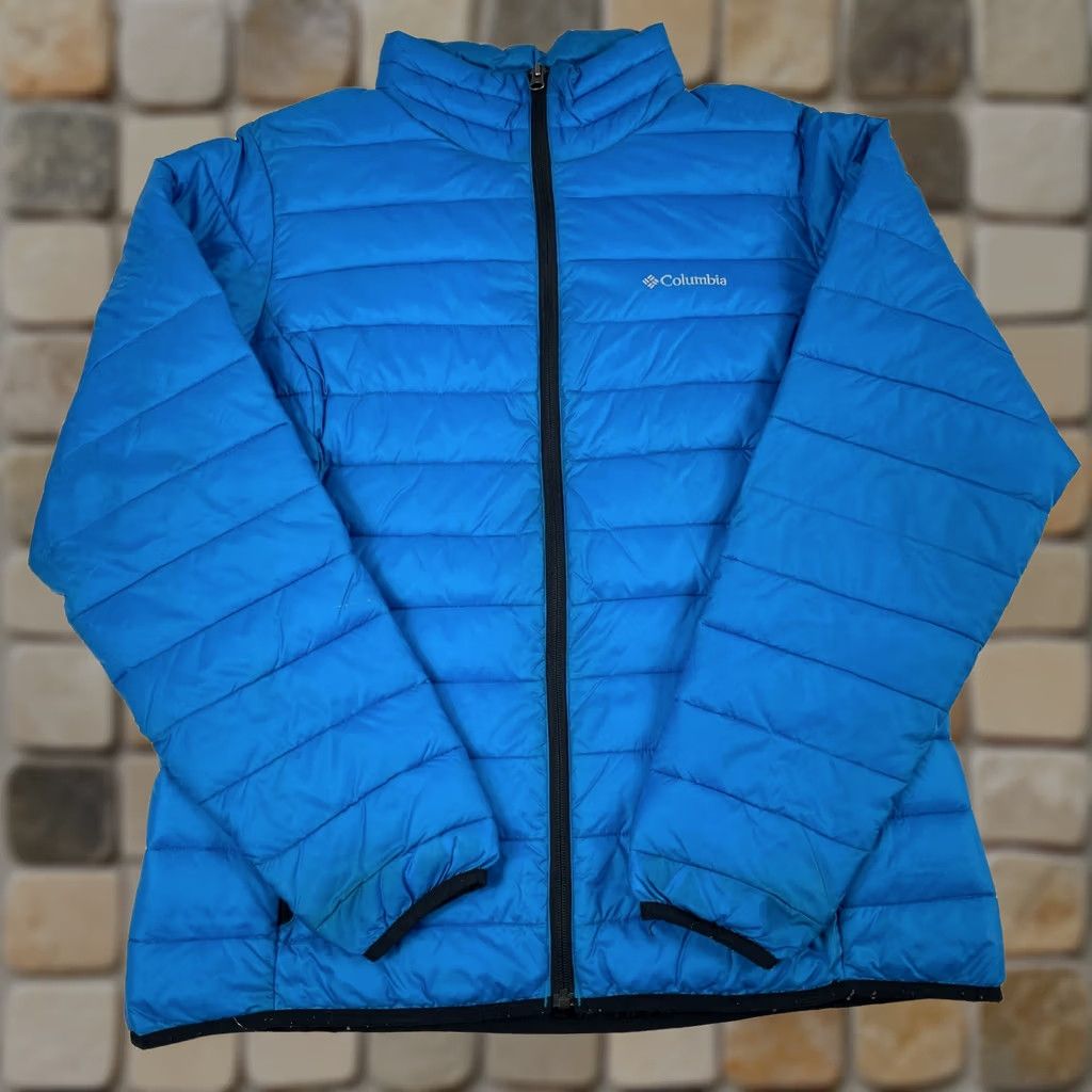 Vintage Columbia Jacket Women Large Blue Powder Lite Puffer Full Zip Hiking Snowboarding Size L / US 10 / IT 46 - 1 Thumbnail