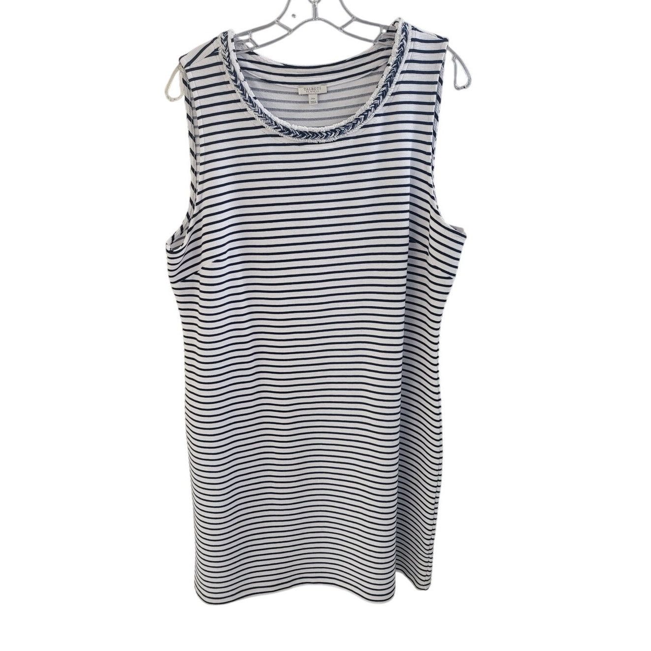 Other Talbots Navy & White Sleeveless Knee Length Dress - 14P Size XL / US 12-14 / IT 48-50 - 1 Thumbnail