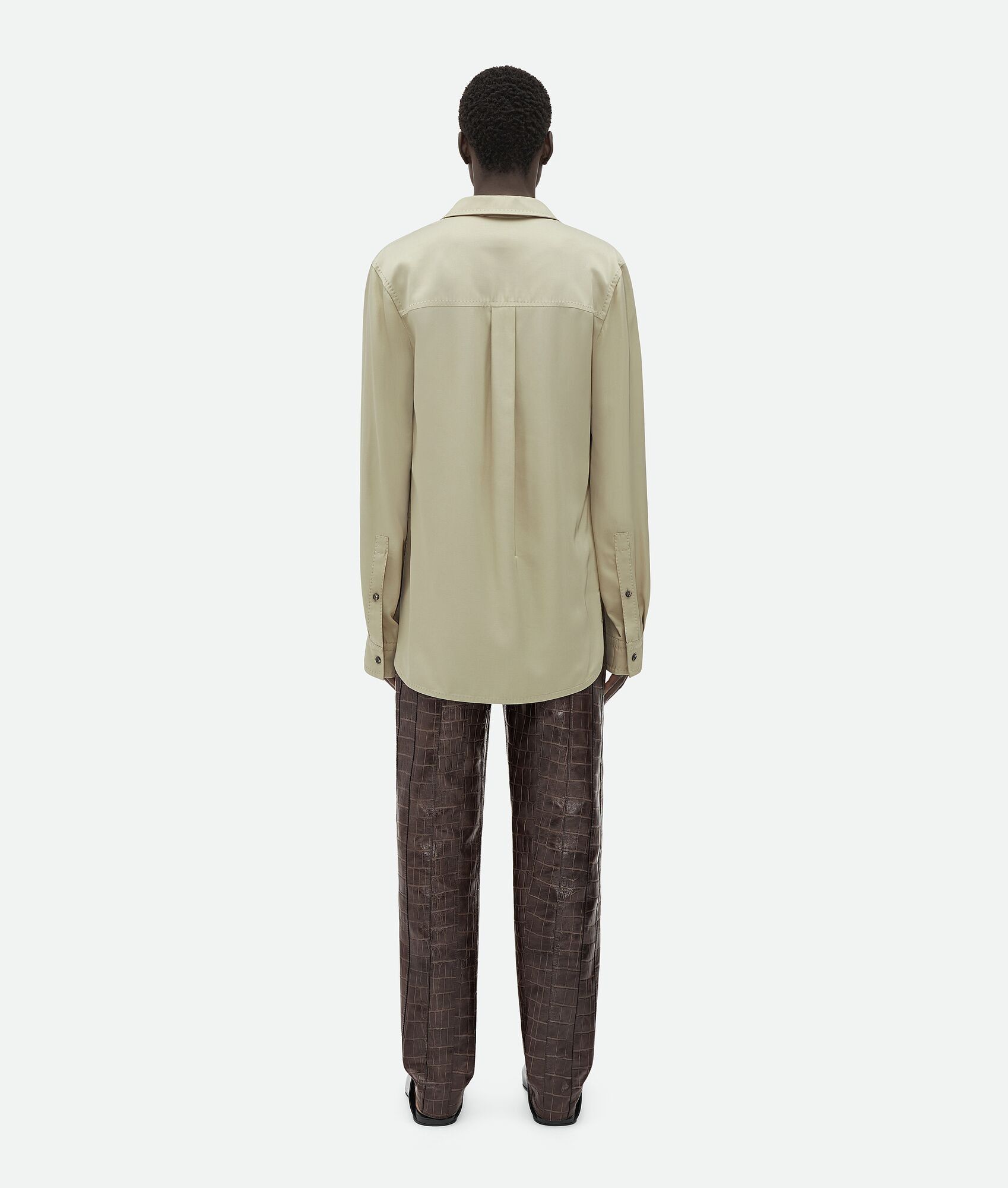 Bottega Veneta o1n1vont0625 Viscose Twill Shirt in Stone Size US M / EU 48-50 / 2 - 3 Thumbnail
