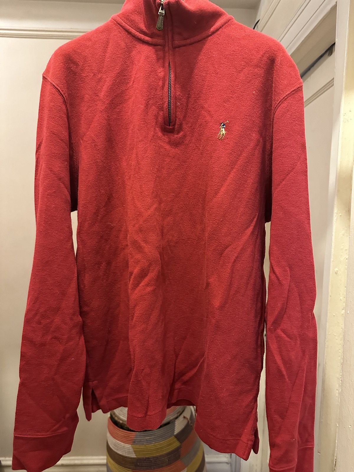 Polo Ralph Lauren Red Polo Quarter Zip Sweater Size US S / EU 44-46 / 1 - 1 Thumbnail