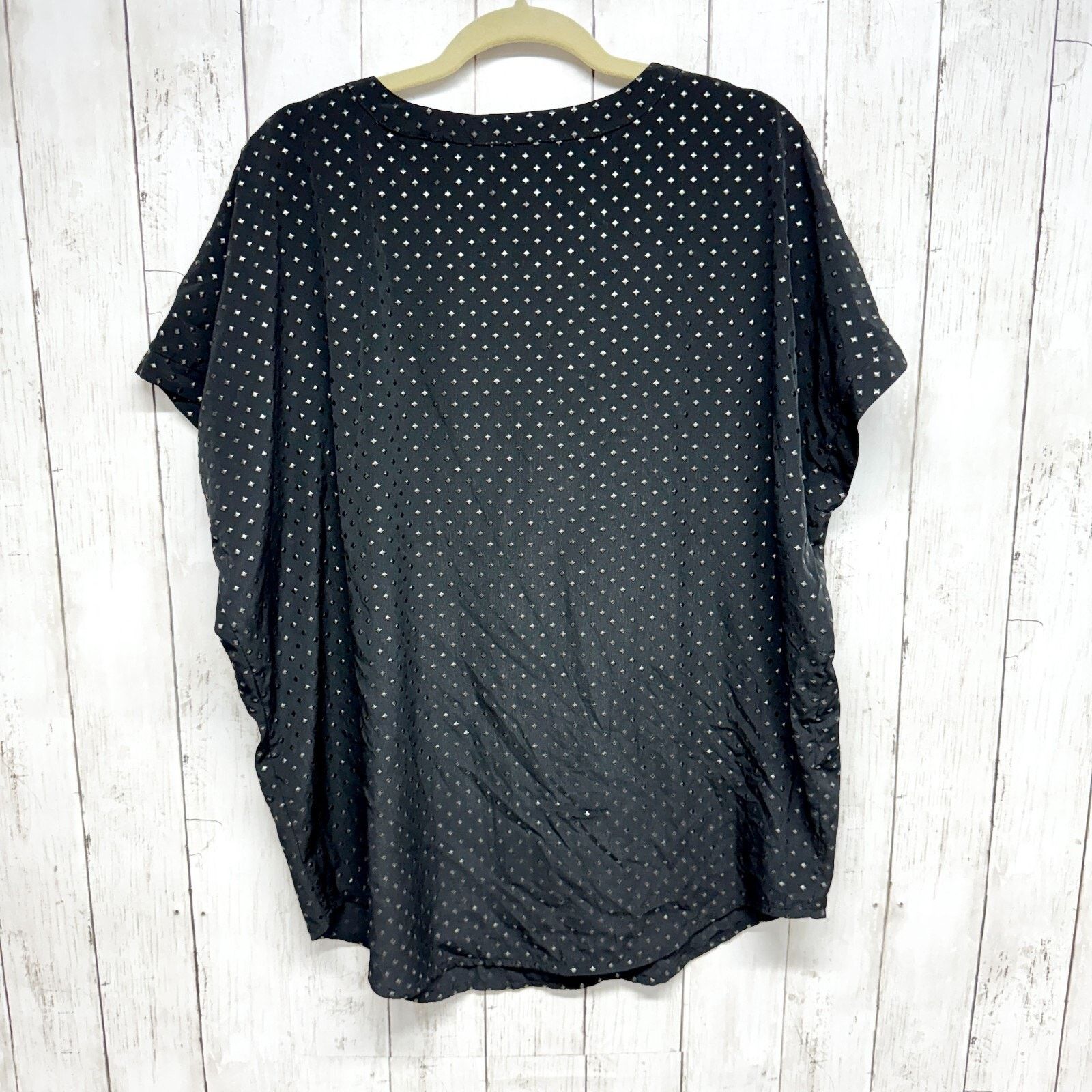 Other AKA New York Blouse Size Large Black Short Sleeve Boat Neck Size L / US 10 / IT 46 - 7 Thumbnail