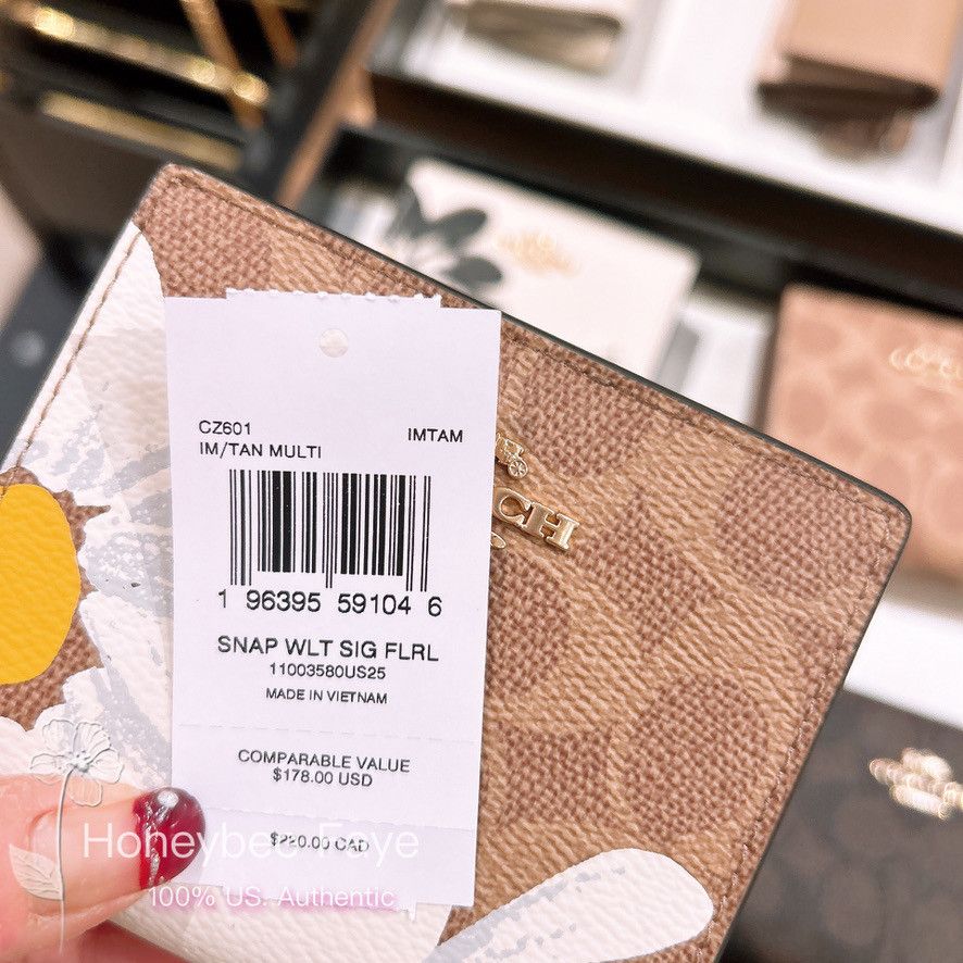 Coach Snap Wallet In Signature Canvas With Floral Print CZ601 Size ONE SIZE - 4 Thumbnail