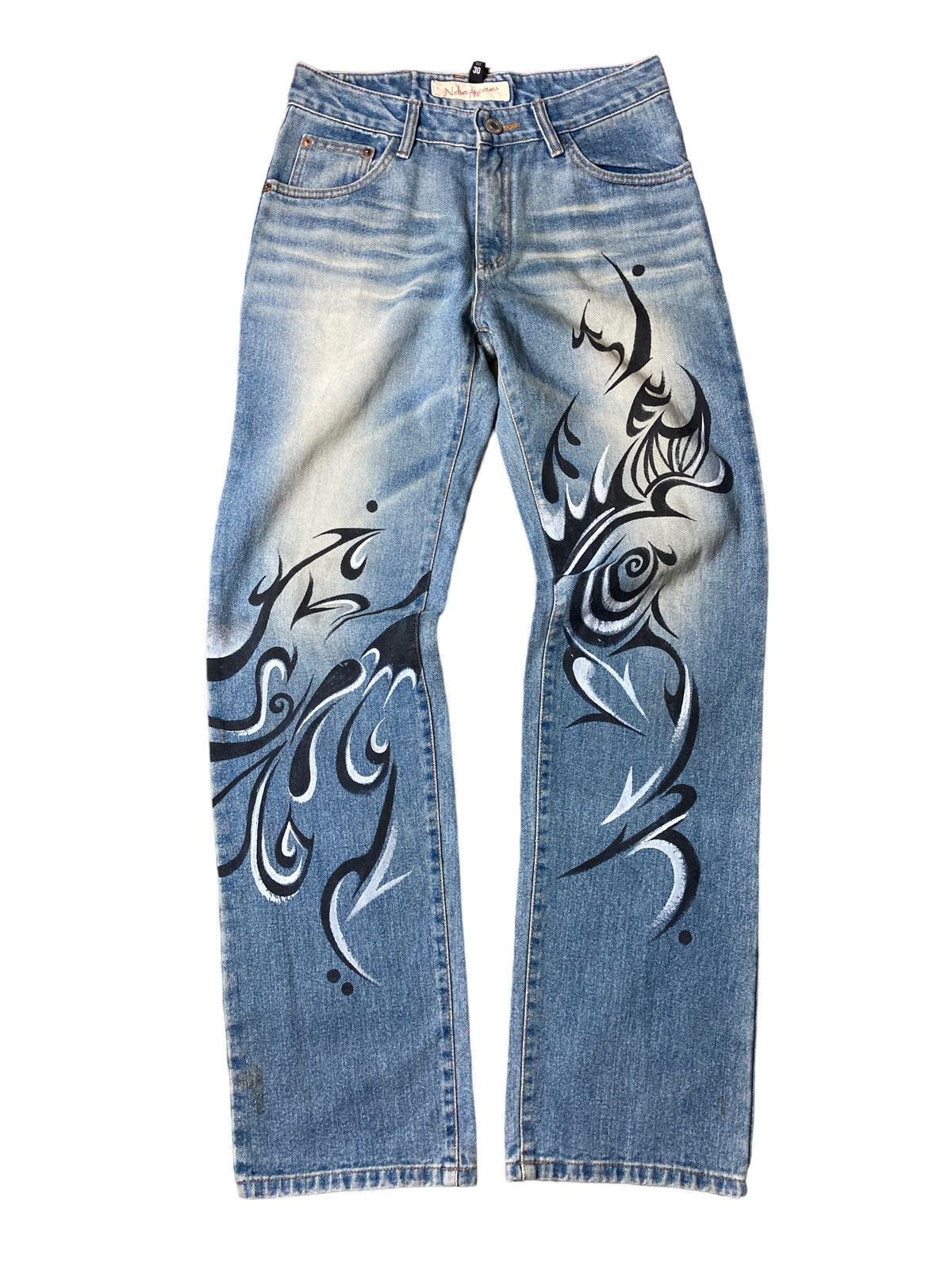 Hysteric Glamour × Japanese Brand NEBAJY Painted Tattoo Art Unique Jeans Size US 30 / EU 46 - 1 Thumbnail