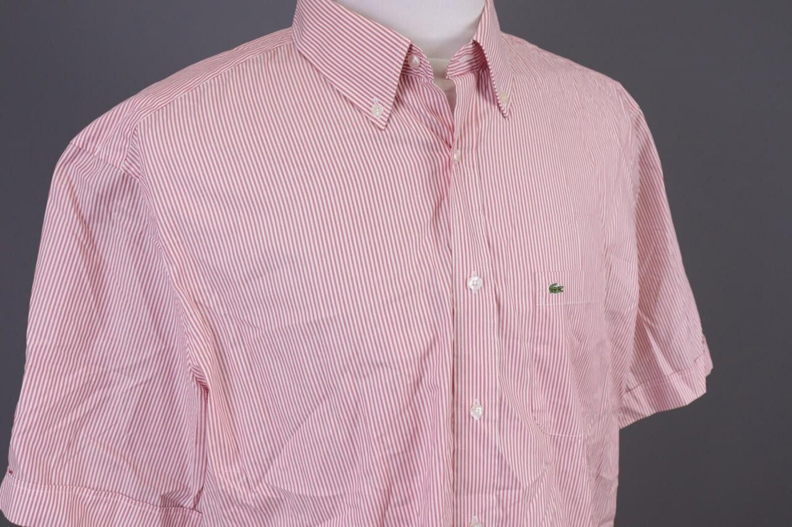 Lacoste Lacoste Regular Fit Pink Pinstripe Button Up Shirt Size 46 Size US M / EU 48-50 / 2 - 8 Thumbnail