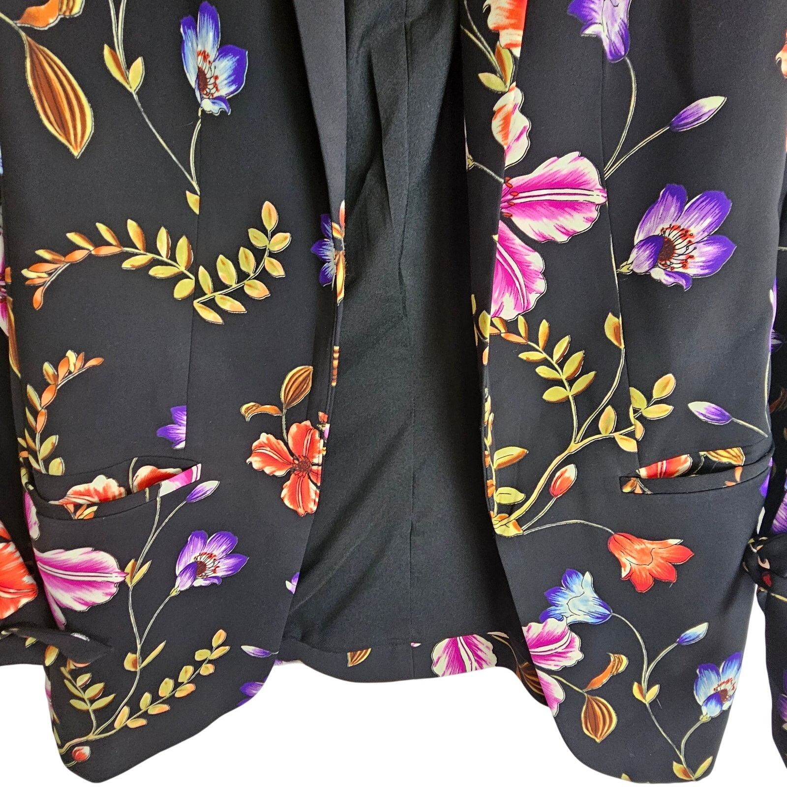 Express Express Womens Floral Blazer Size XS Open Artsy Maximalist Size XS / US 0-2 / IT 36-38 - 3 Thumbnail