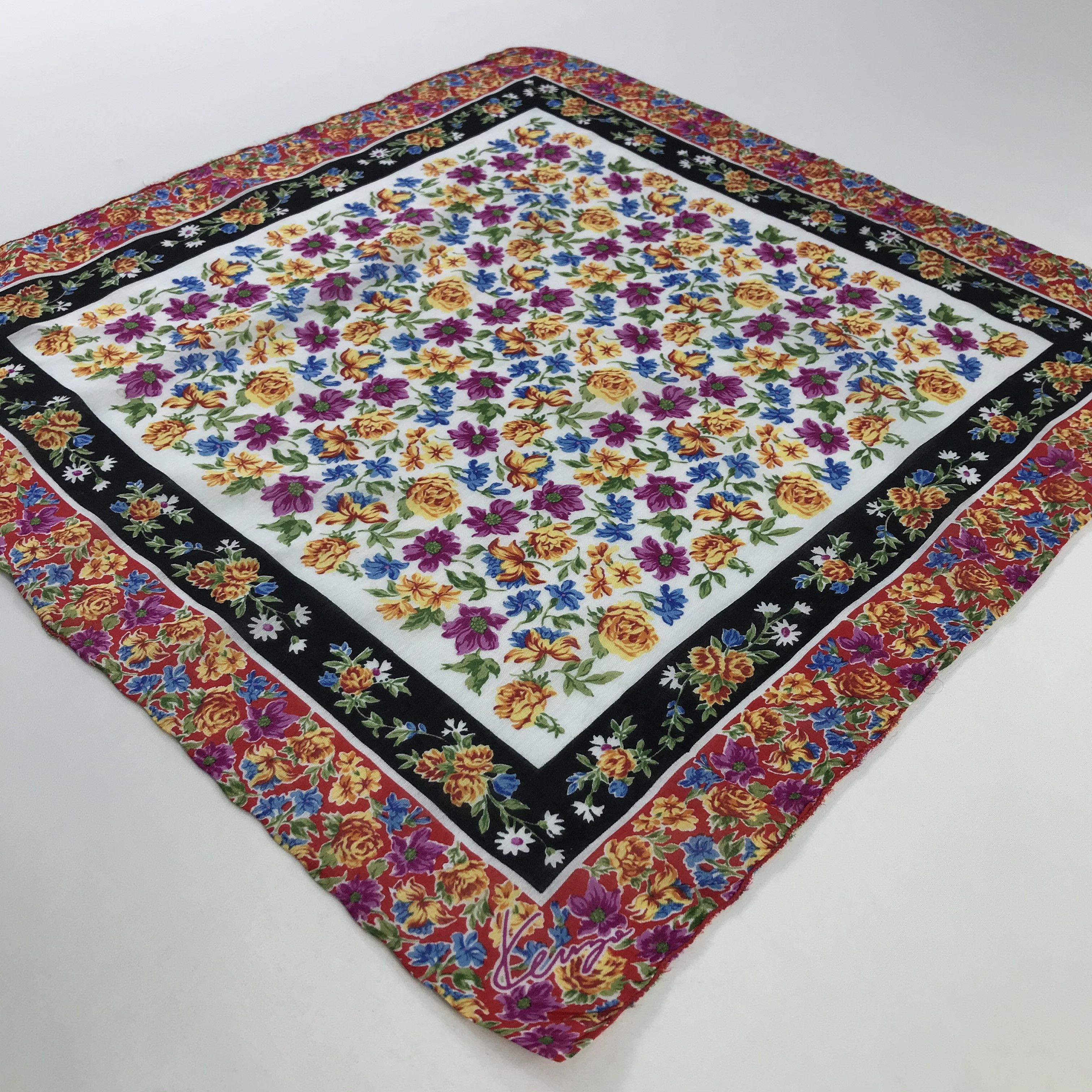 Kenzo × Vintage Kenzo Bandana / Handkerchief / Neckerchief - S1008 Size ONE SIZE - 2 Thumbnail