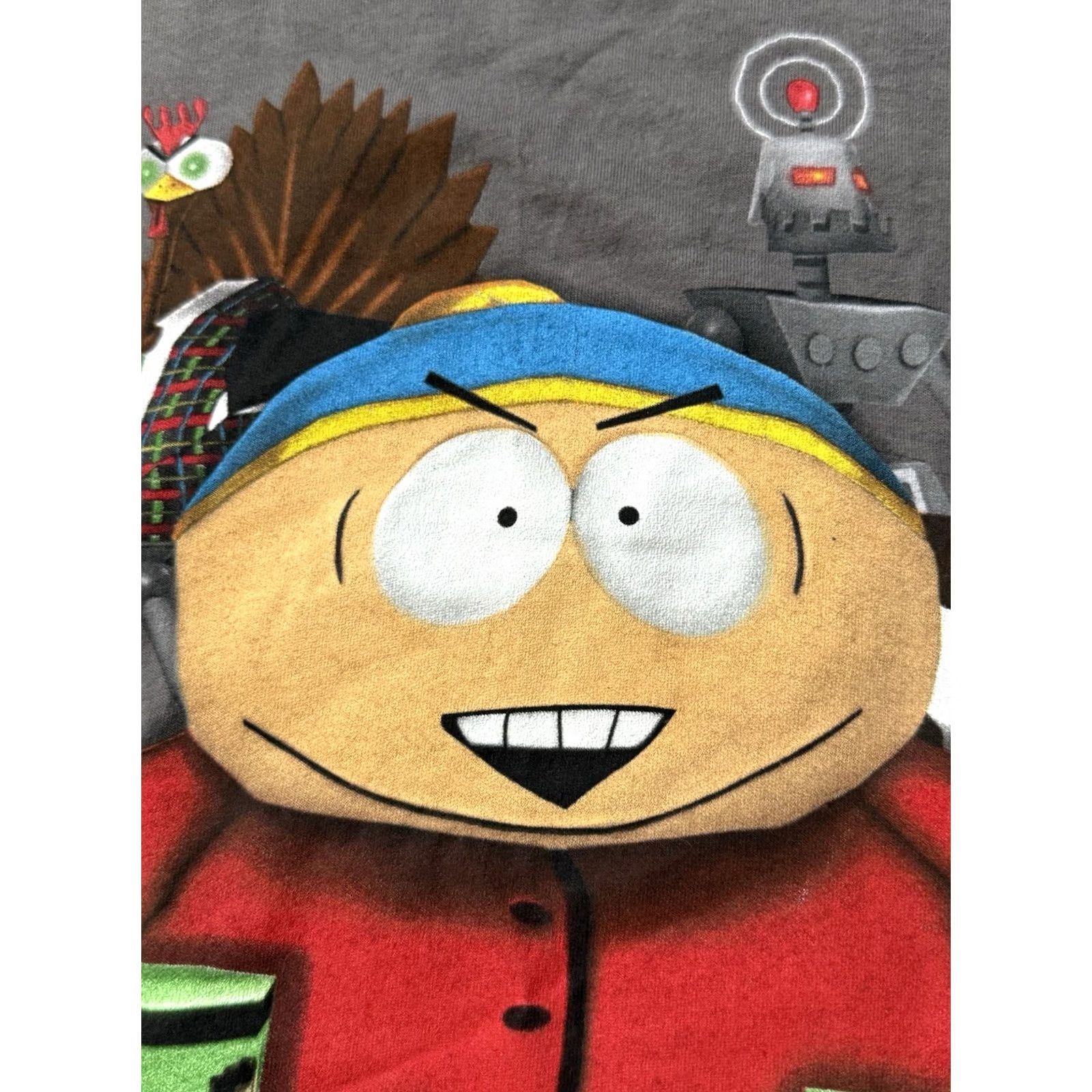 Vintage VINTAGE South Park Shirt Large Cartman 90s Fate Of Civilization Graphic Print Logo Cotton Gray Crew Neck Short Sleeve Santee Size US L / EU 52-54 / 3 - 3 Thumbnail
