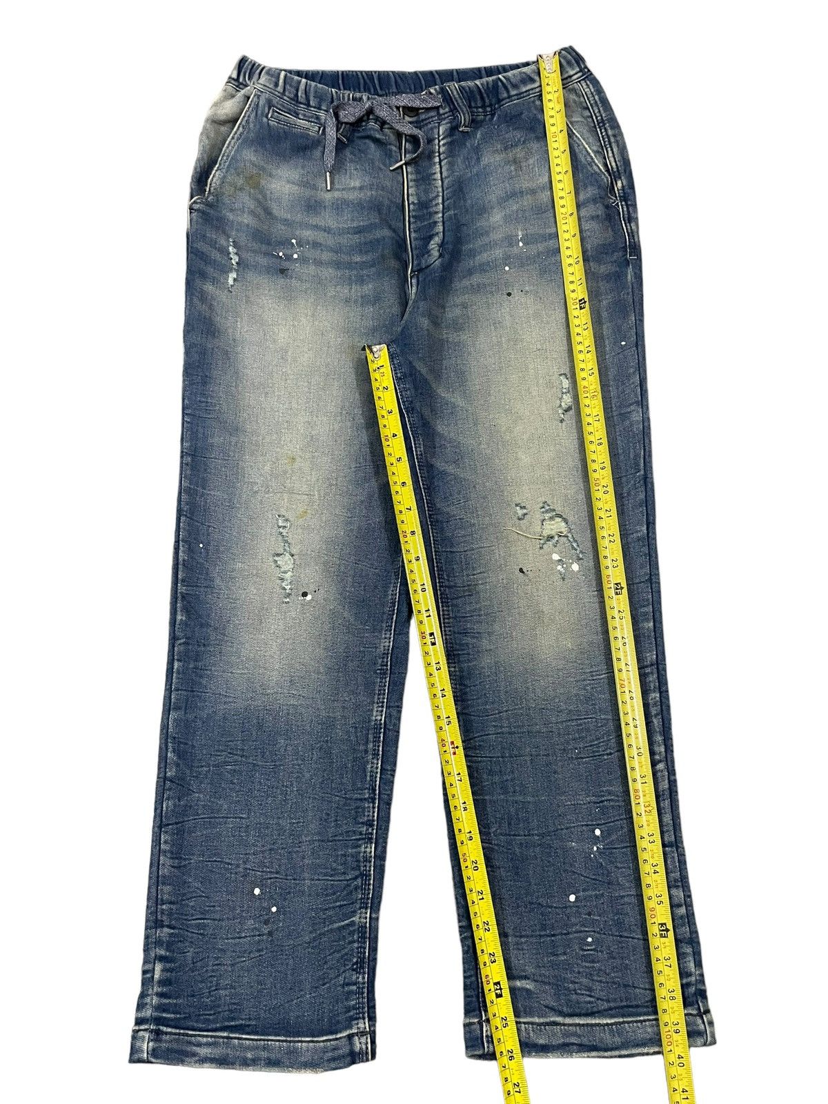 Japanese Brand Oblekt Japan Paint Splatter Ezy Denim Style Distressed Pants Size US 31 - 15 Thumbnail