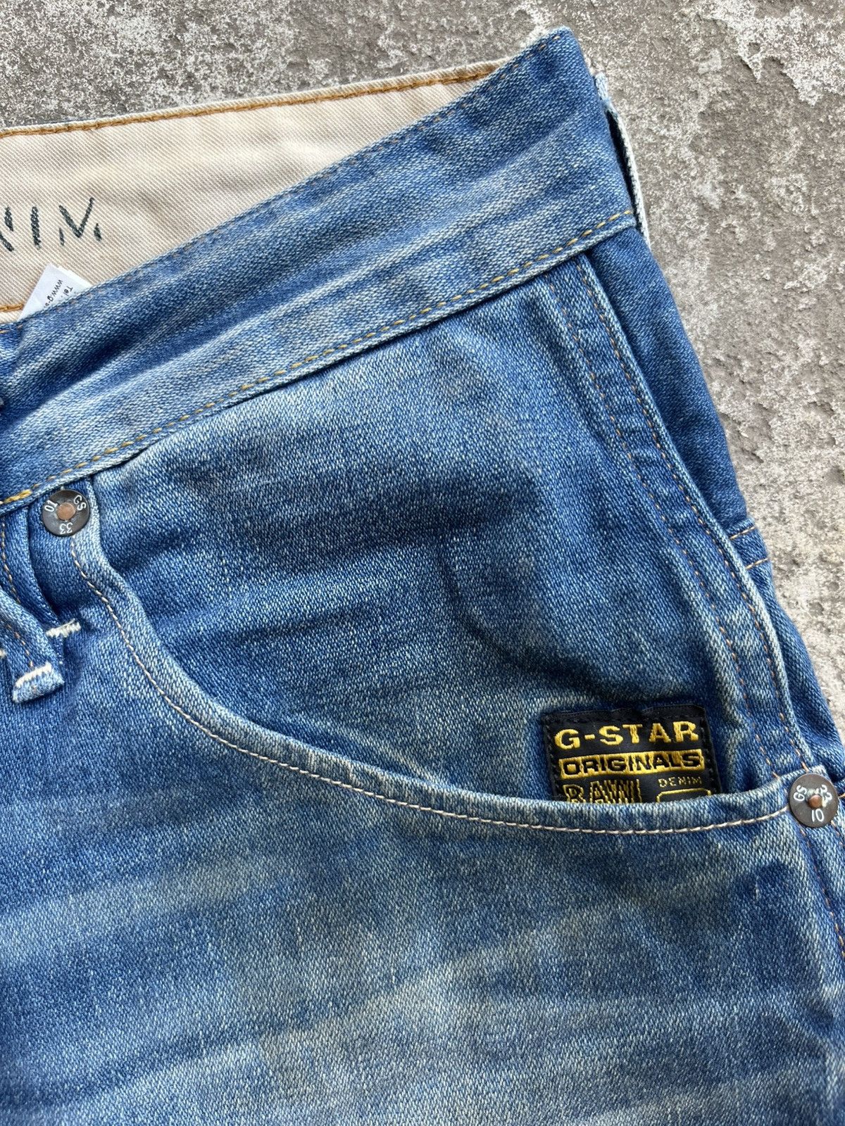 G-Star × Japanese Brand Faded Distressed G Star Taw Arc 3D Loose Tapered Jeans Pants Size US 31 - 14 Thumbnail