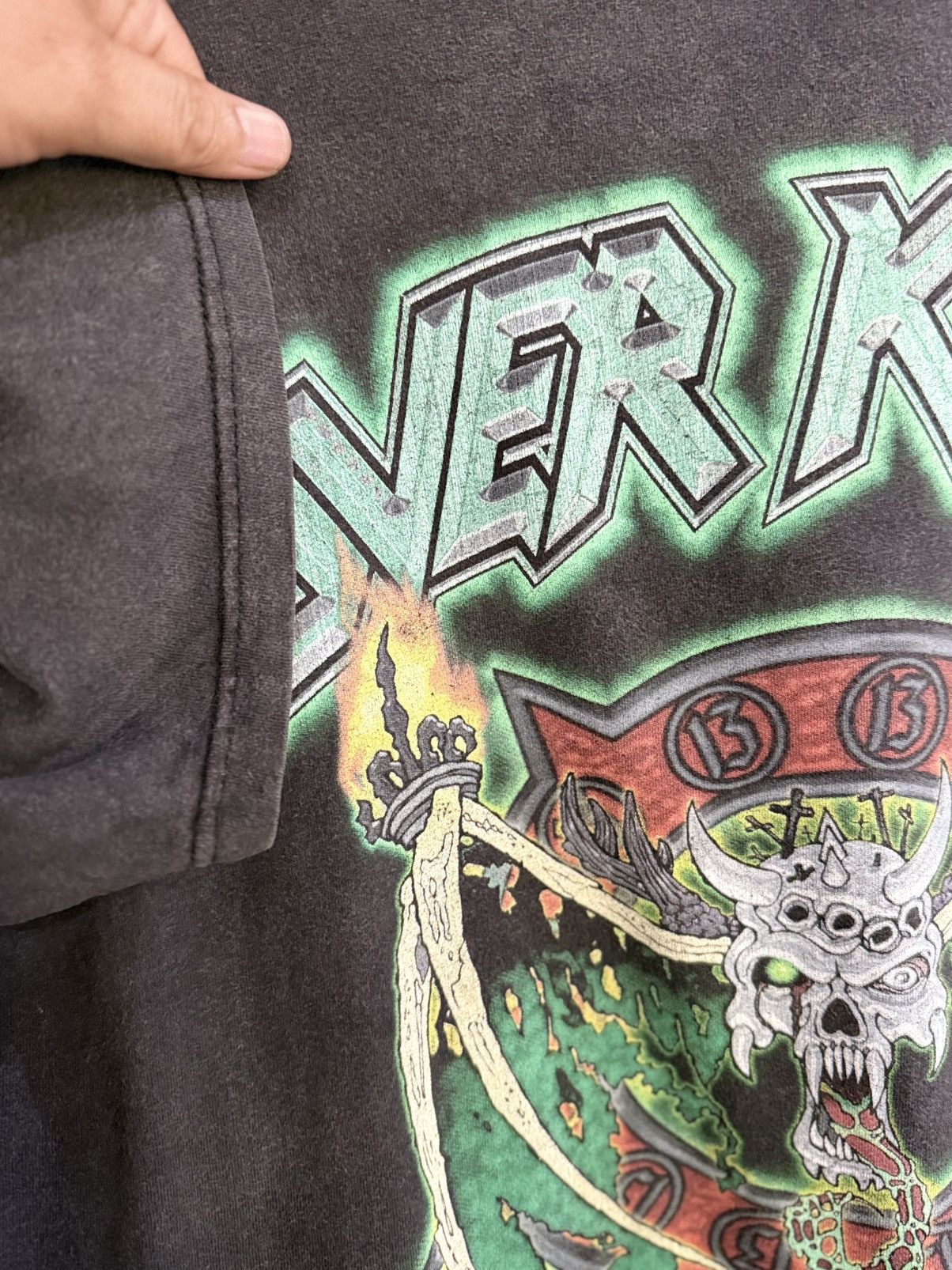 Band Tees Thrashed Vintage Overkill American Thrash Metal Sun Faded T Size US L / EU 52-54 / 3 - 7 Thumbnail