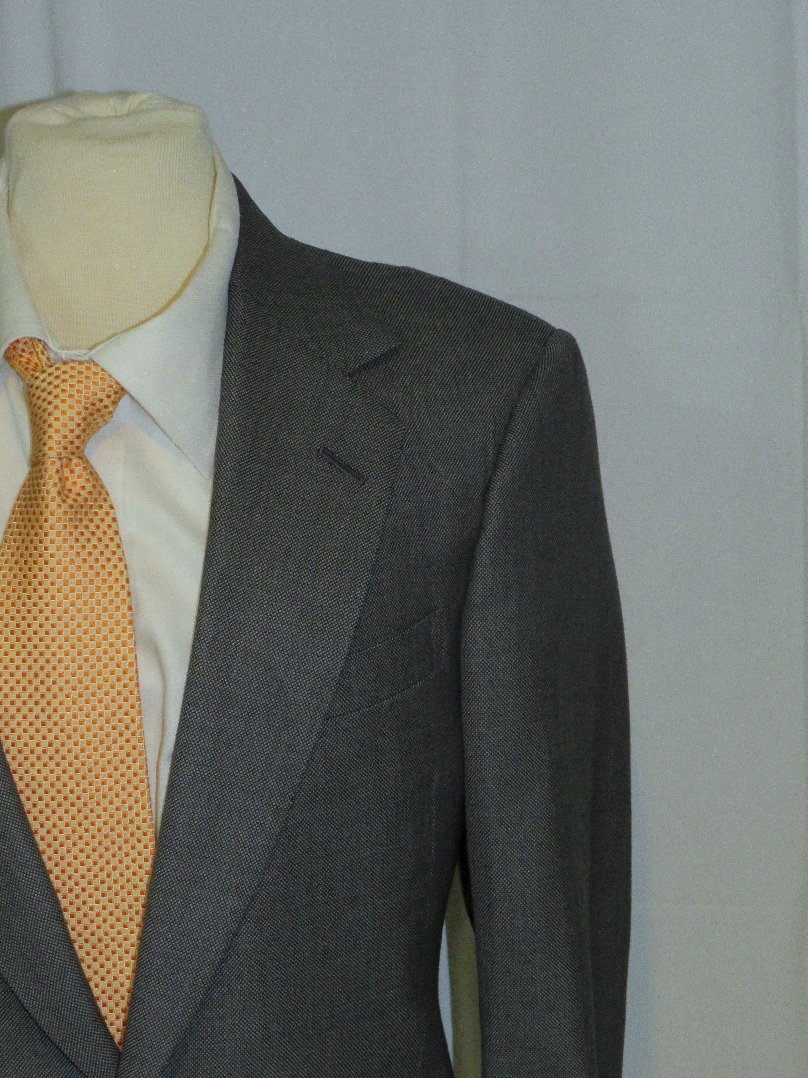 Huntsman Bespoke 2023 Gray Birdseye One Button Sport Coat 36S Size 36S - 3 Thumbnail