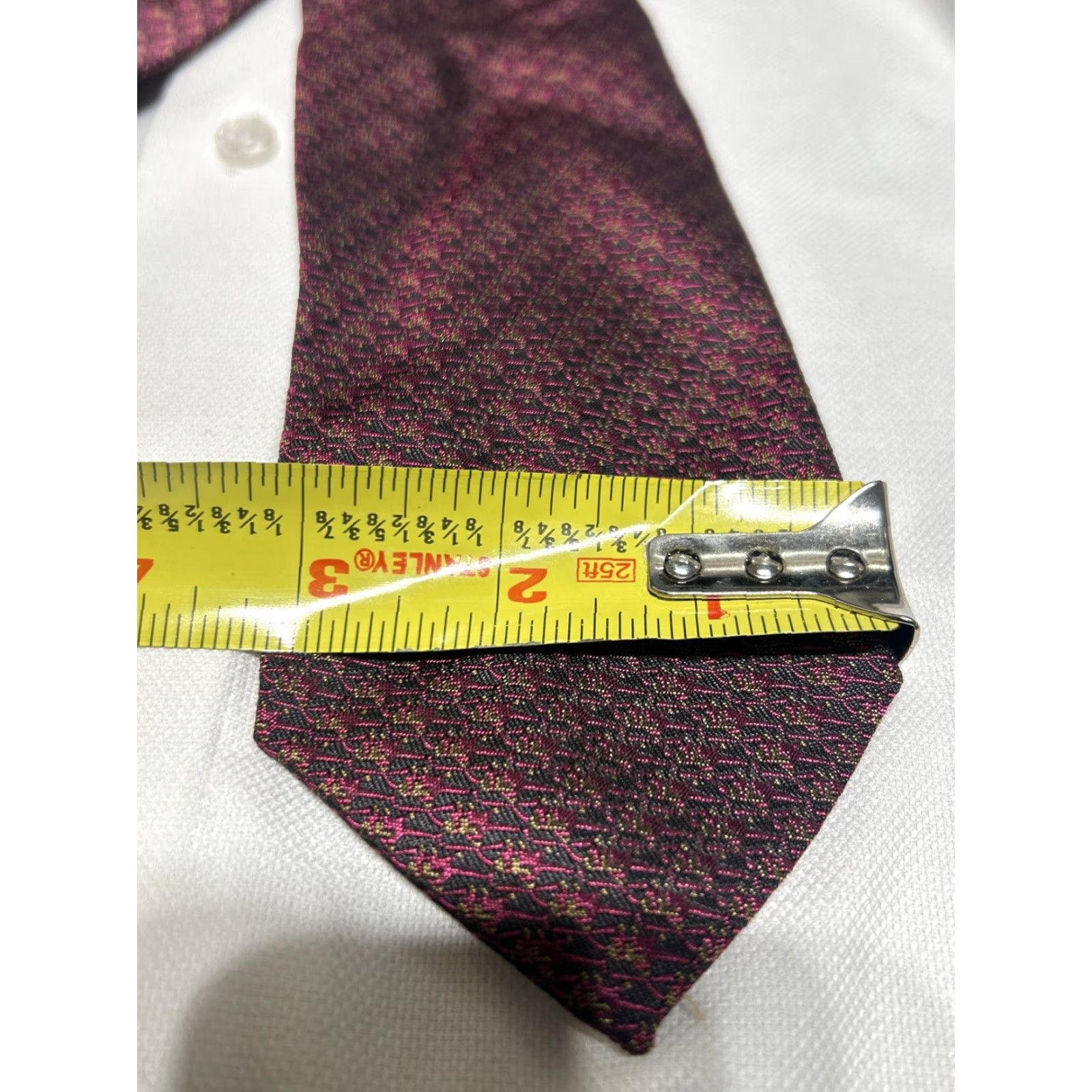Vintage Mirage Tie Mens Silk 100% Made In Italy Gray 9.5cm Short 148cm Preppy Elegance Milano Firenze Nuova 2000s Size ONE SIZE - 7 Thumbnail