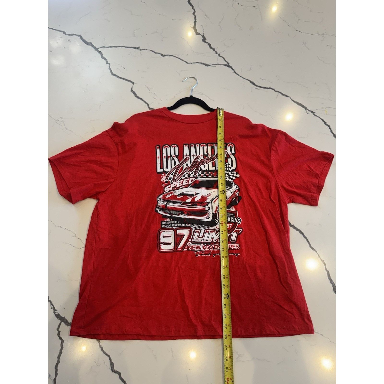 Shein SHEIN Red Graphic T-Shirt Los Angeles California Race Large Size US L / EU 52-54 / 3 - 3 Thumbnail