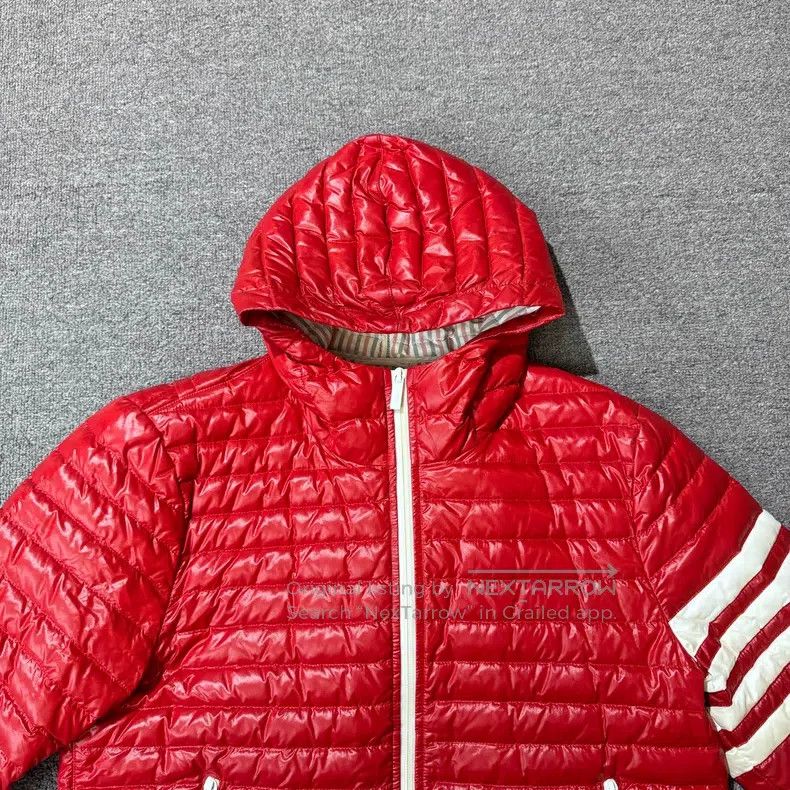 Thom Browne Thom Browne Classic red hoodie with ribbed pattern and dow Size US S / EU 44-46 / 1 - 4 Thumbnail