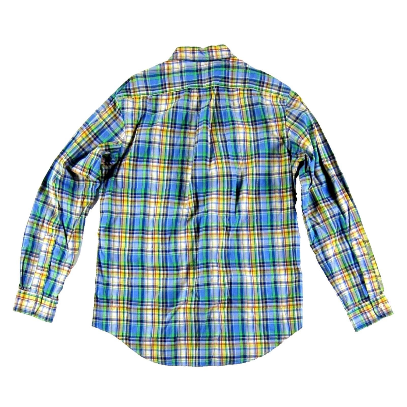 Ralph Lauren VTG Ralph Lauren Green Yellow Blue Plaid Long Sleeve Button Up Shirt Men Medium Size US M / EU 48-50 / 2 - 2 Thumbnail