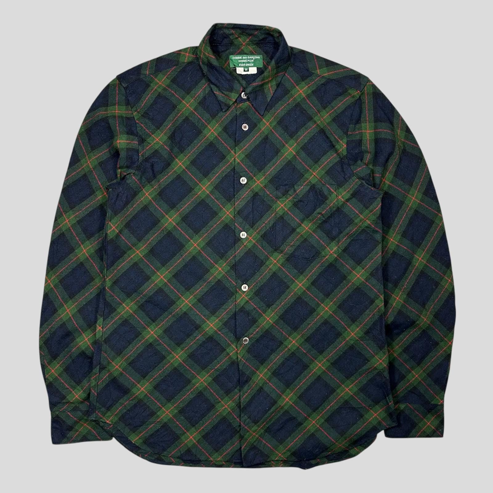 【COMME des GARCONS HOMME】希少 2006 シャツ S Comme des Garcons CDG Comme Homme Plus Evergreen 2006 Bias Plaid