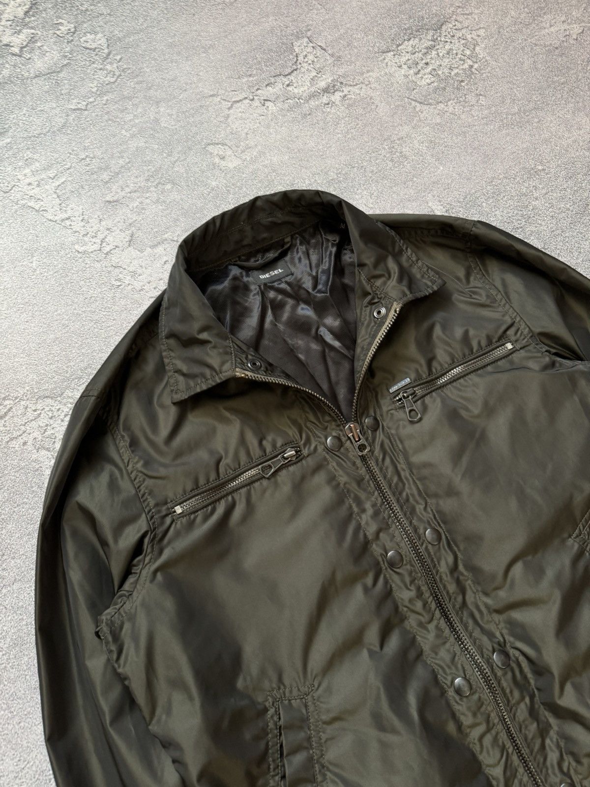 Diesel Diesel M zip bomber jacket green nylon long sleeve Size US M / EU 48-50 / 2 - 2 Thumbnail