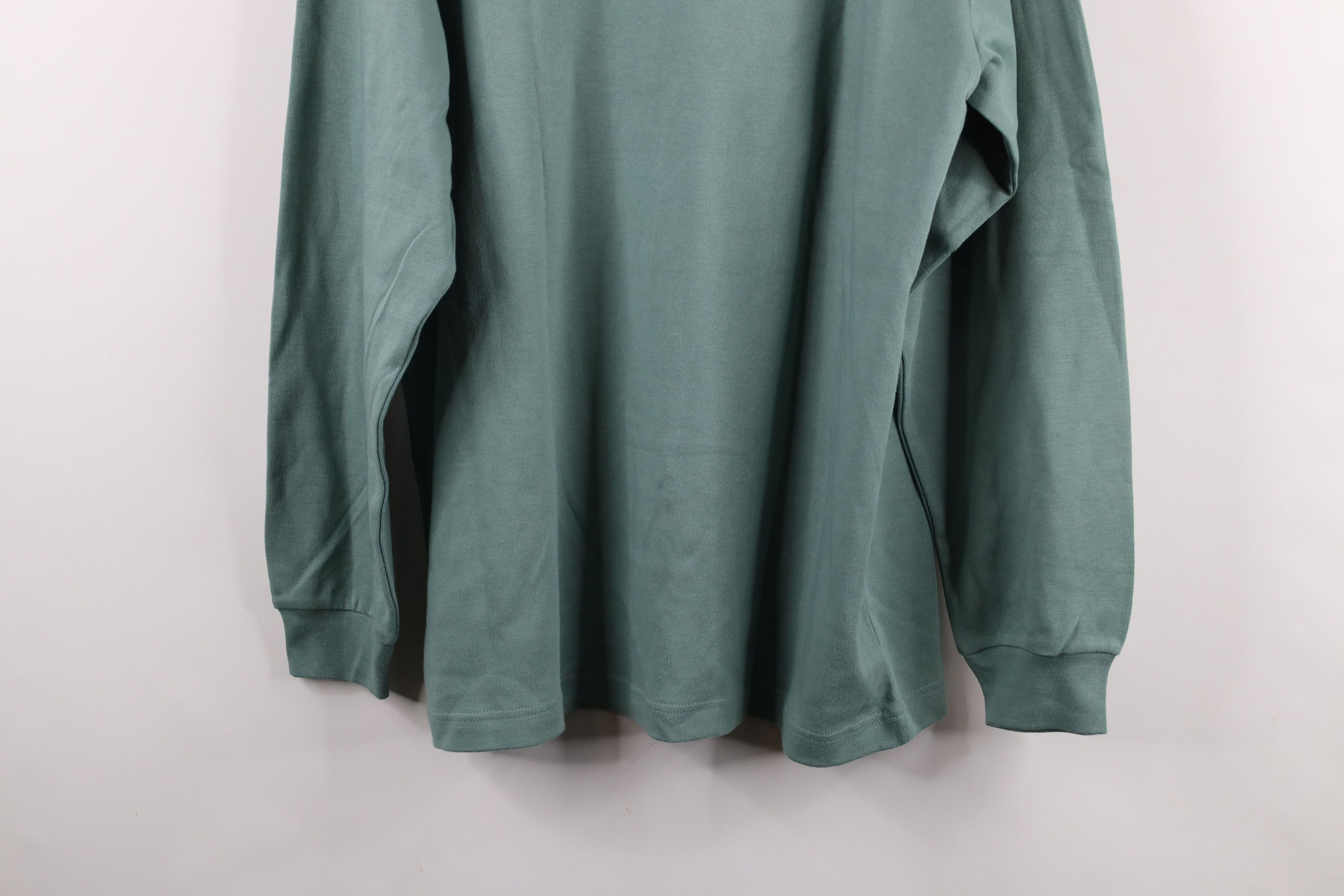 Vintage × Woolrich Woolen Mills Vintage 90s Woolrich Blank Mock Neck T-Shirt Green Cotton Size M / US 6-8 / IT 42-44 - 13 Thumbnail
