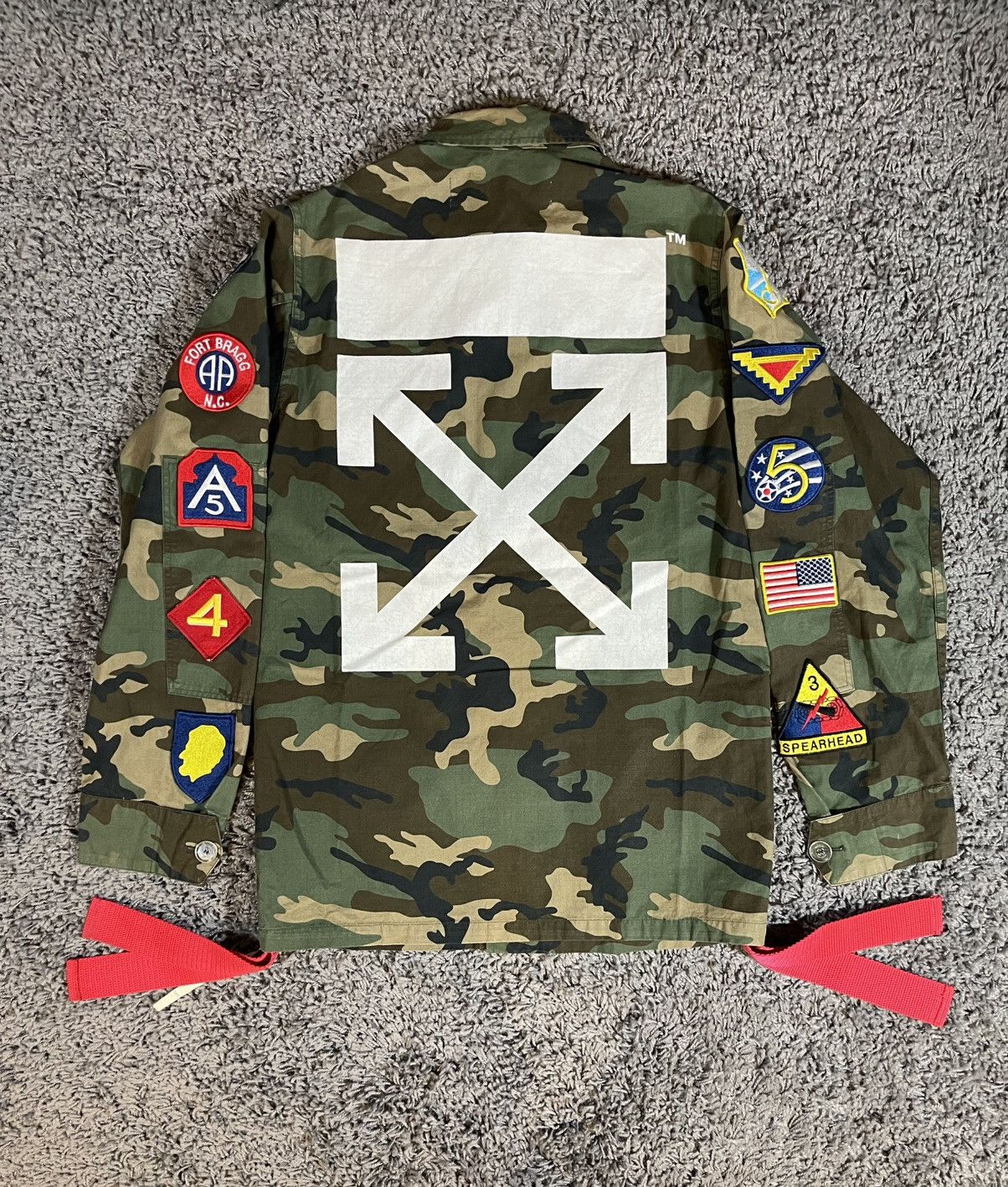 Off-White OFF-WHITE Virgil Abloh Army Archive Field Jacket Camouflage Size US XXS / EU 40 - 2 Thumbnail