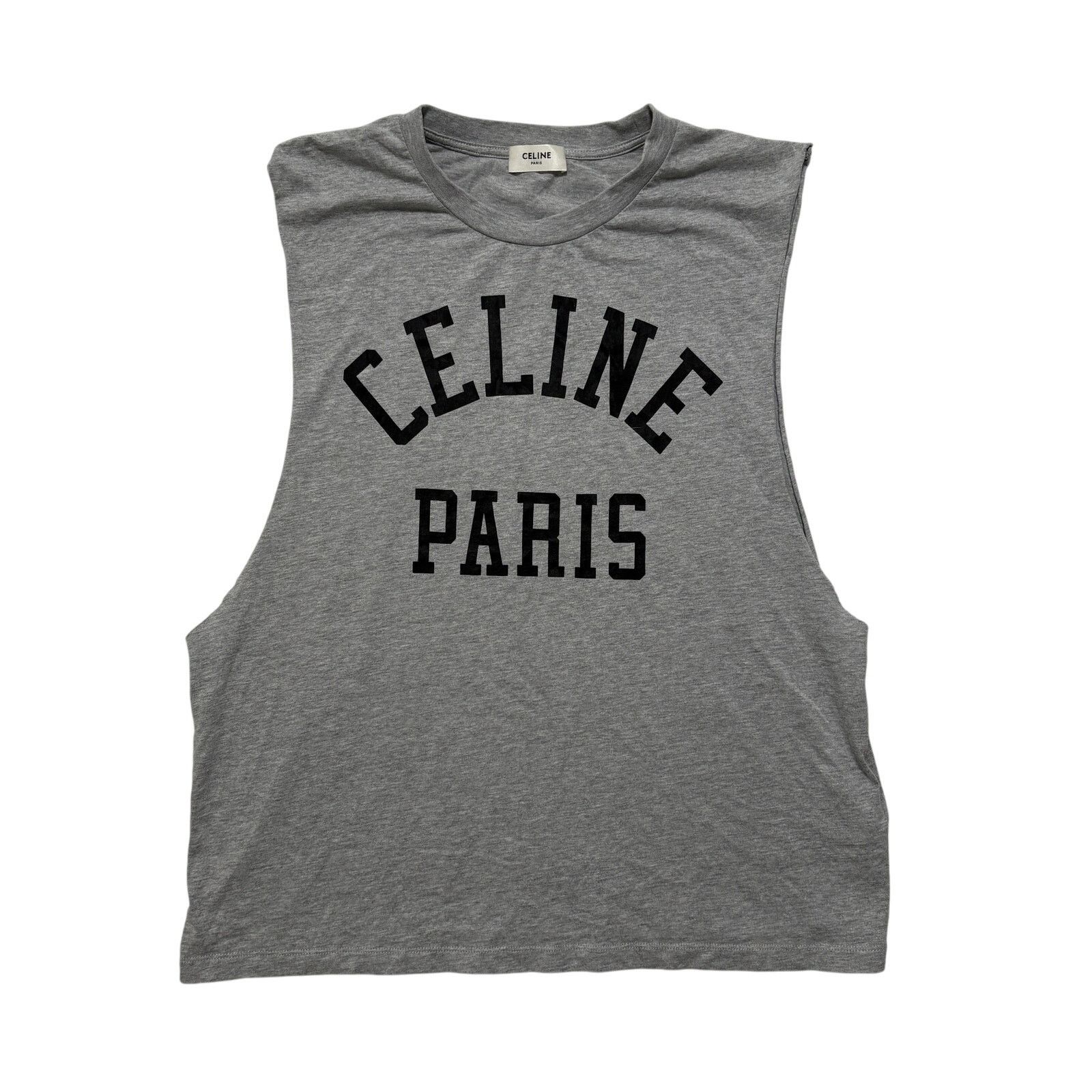 Celine Celine Paris Gray Cutoff T-Shirt S Size S / US 4 / IT 40 - 1 Thumbnail