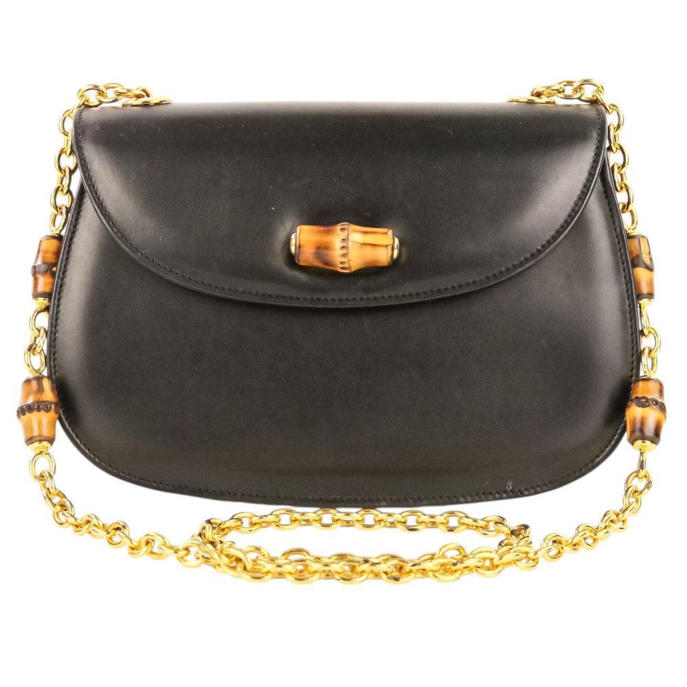 Gucci Gucci Gucci Bamboo Turnlock Chain Shoulder Bag Leather Shoulder Bag 0011151497 DUTY FREE for USA Size ONE SIZE - 1 Thumbnail