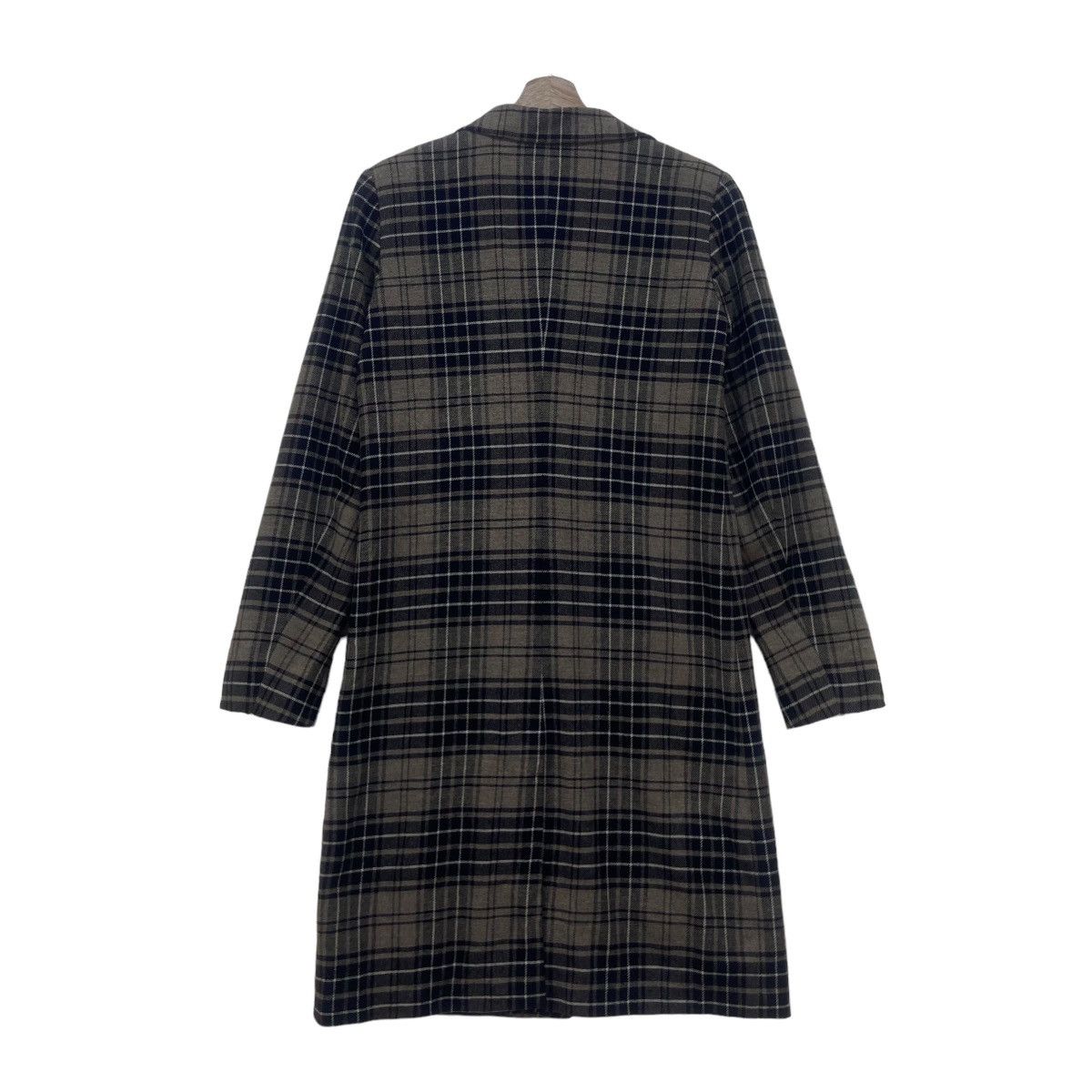 agnes b. Agnes B. Checkered Plaid Laine Wool Long Coat Size S / US 4 / IT 40 - 4 Thumbnail