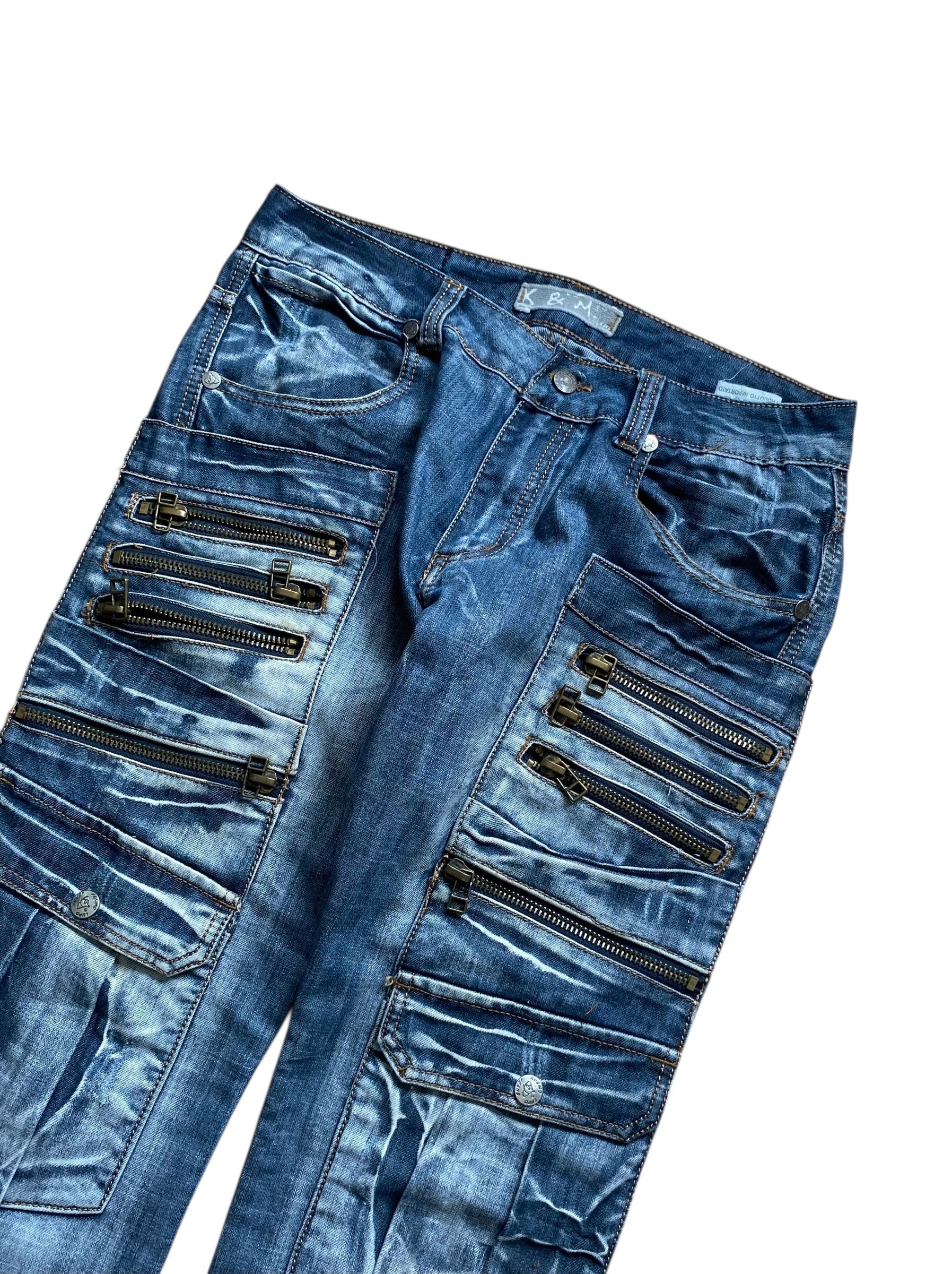 Vintage multizip drippy jeans Size US 32 / EU 48 - 4 Thumbnail