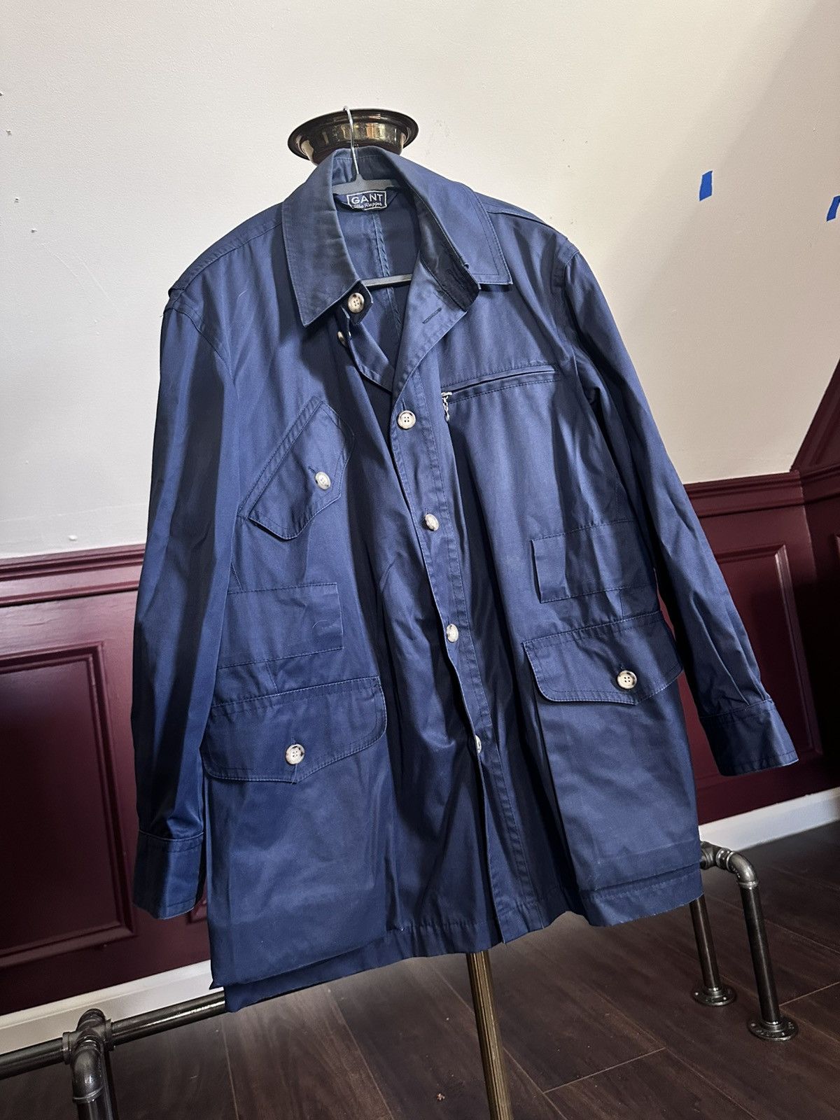 Gant Vintage navy blue fishermans rain jacket duster cargo Size US L / EU 52-54 / 3 - 12 Thumbnail