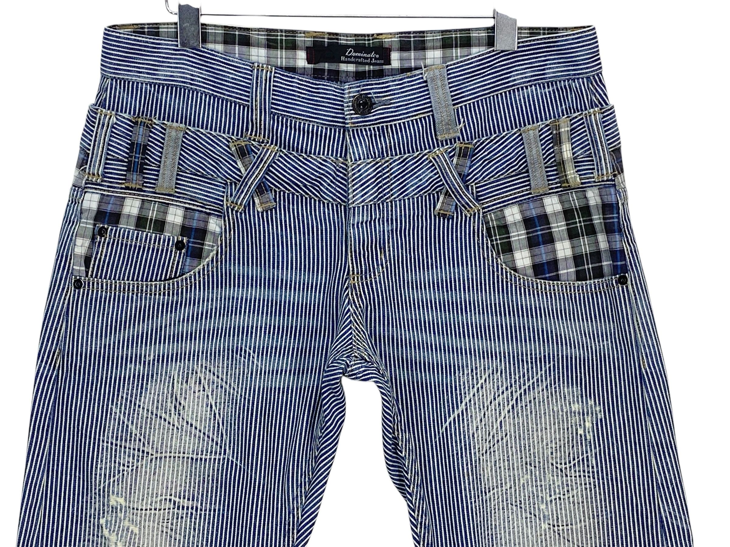 Other Dominates Stripes Hickory Double Waist Distressed Jeans Size US 34 / EU 50 - 3 Thumbnail