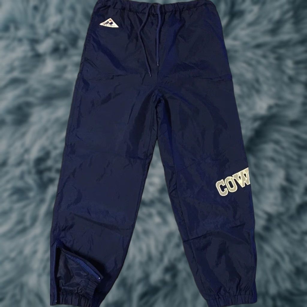 NFL VINTAGE 90s Dallas Cowboys Windbreaker Pants S NFL Football Track Grunge PE School Sports USA Mens Size US 29 - 1 Thumbnail