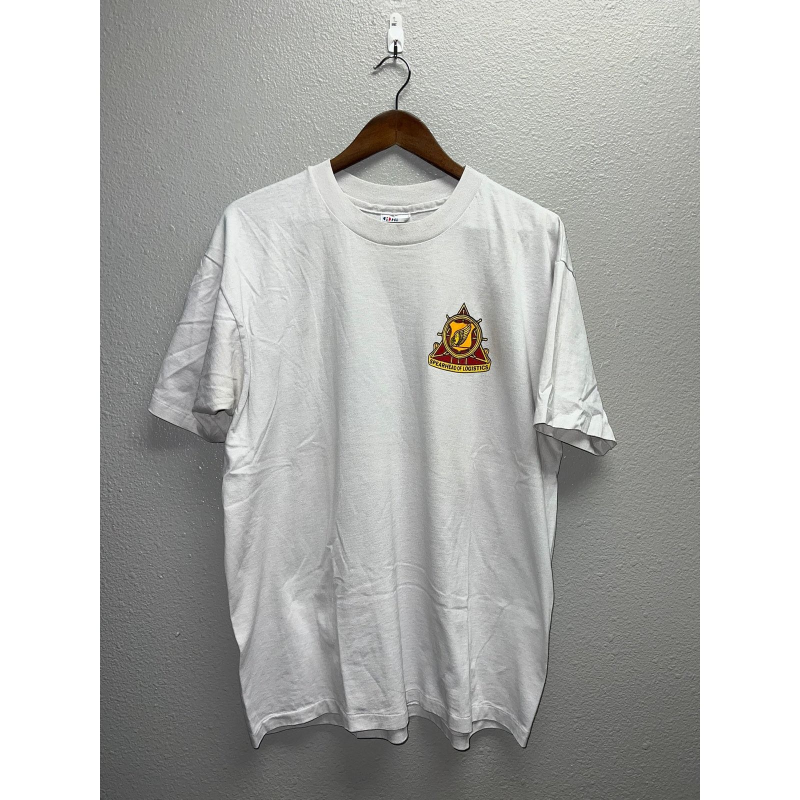 Hanes Vintage US Army Shirt Spearhead Of Logistics Gray 80s XL Size US XL / EU 56 / 4 - 1 Thumbnail