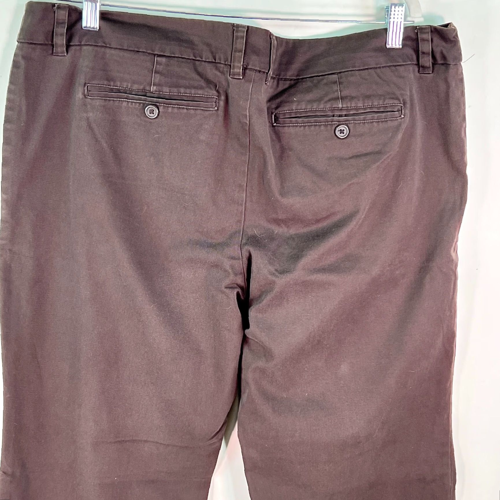 Merona Merona Womens Flat Front Chino Pants Brown 18 Regular Stretch 98% Cotton 2% Spandex Size 40" / US 18 - 4 Thumbnail