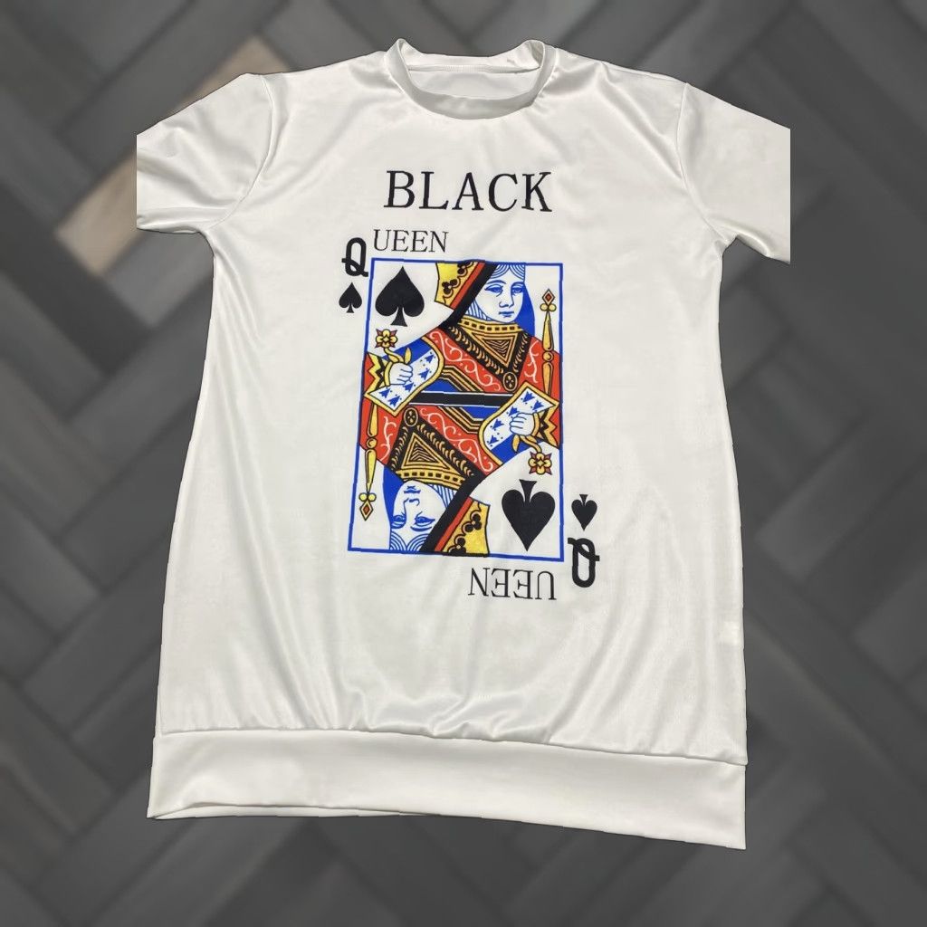 Vintage Graphic Queen of Spades Card Sweatshirt Mens Large White Crewneck Black Queen Size US L / EU 52-54 / 3 - 1 Thumbnail