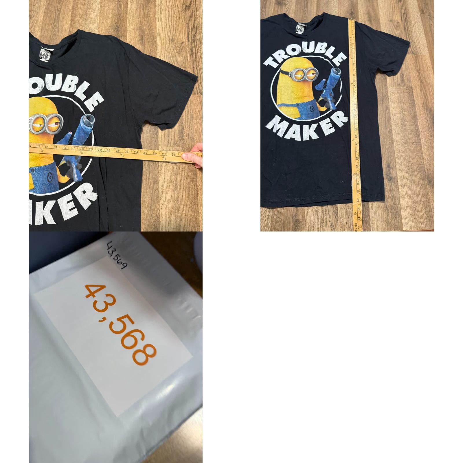 Vintage Despicable Me Shirt Men's XL Black White Yellow Blue Minions Trouble Maker Size US XL / EU 56 / 4 - 8 Thumbnail