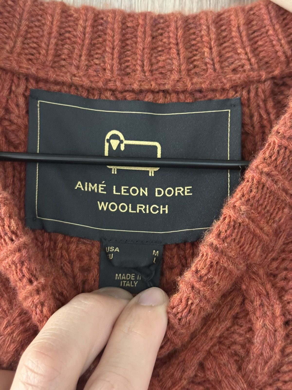 Aime Leon Dore × Woolrich Woolen Mills ALD x Woolrich Cable Crew Neck ‘Smoked Paprika’ Medium Size US M / EU 48-50 / 2 - 3 Thumbnail